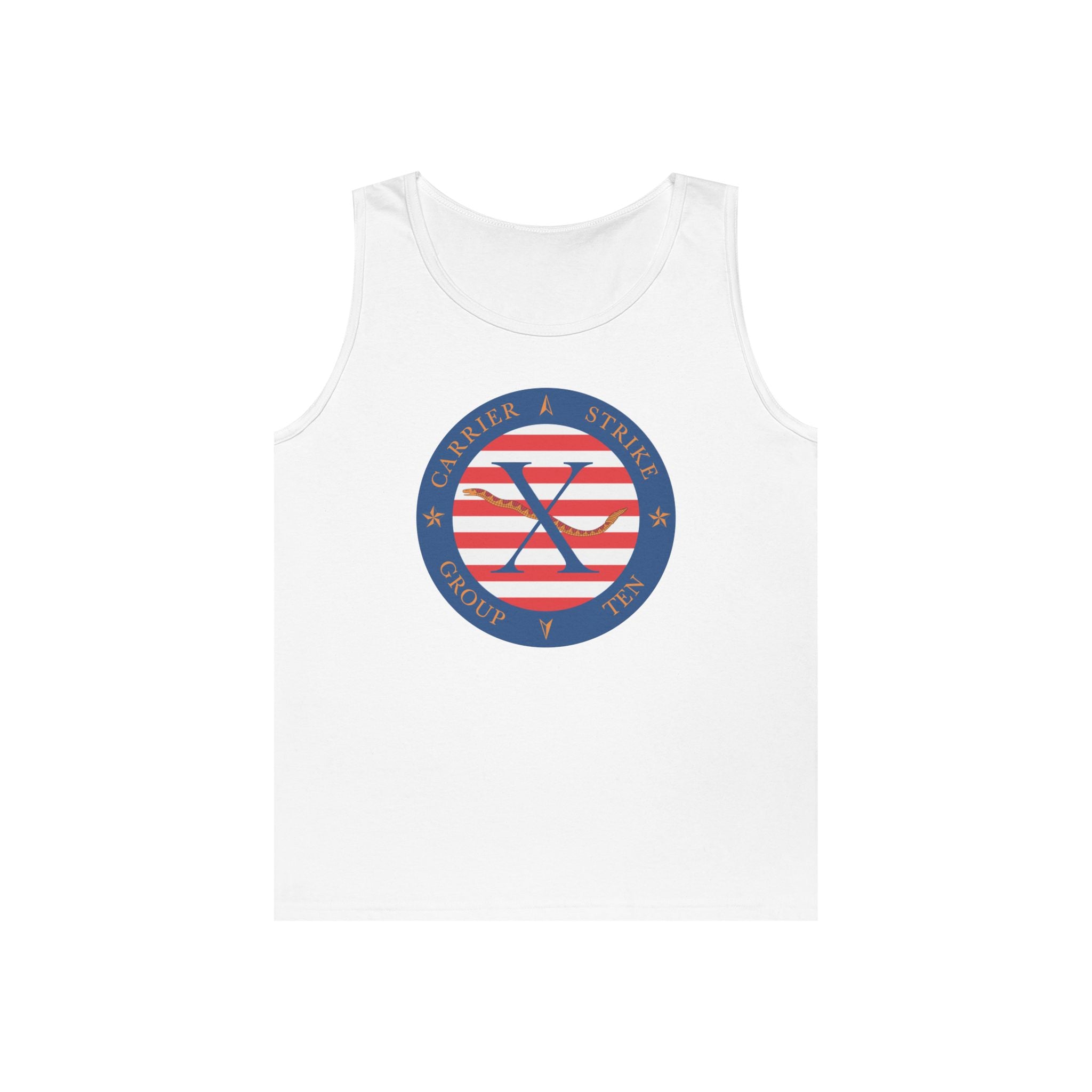 Unisex Heavy Cotton Tank Top - Navy - Carrier Strike Group 10 (CSG-10) wo Txt