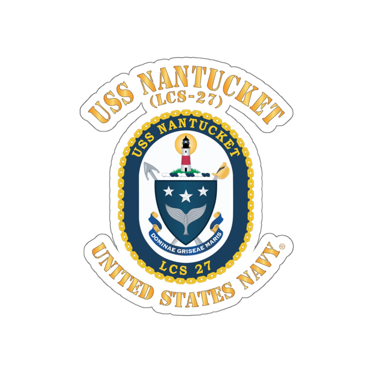 Die-Cut Vinyl Sticker - Navy - USS Nantucket (LCS-27)