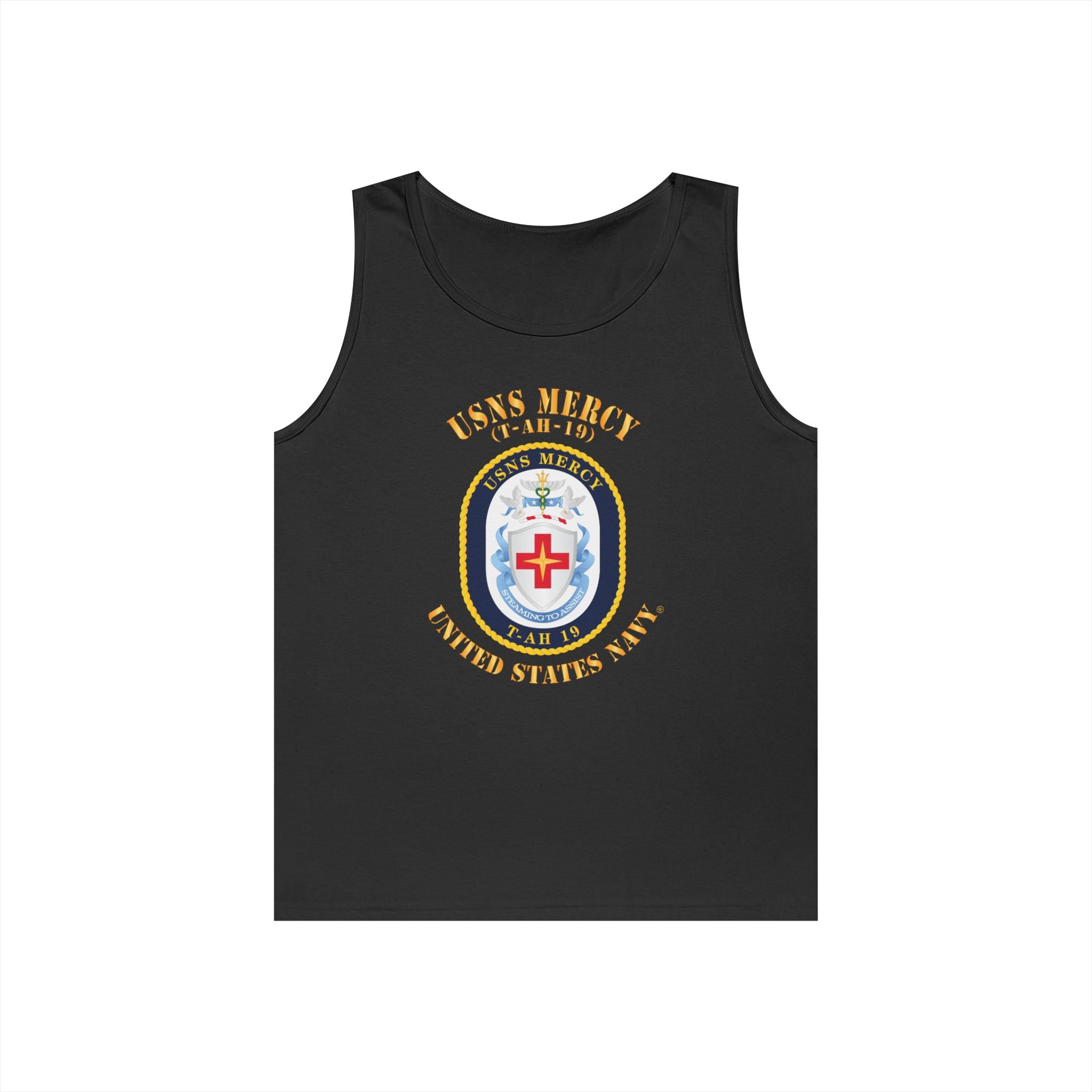 Unisex Heavy Cotton Tank Top - Navy - USNS Mercy (T-AH-19)
