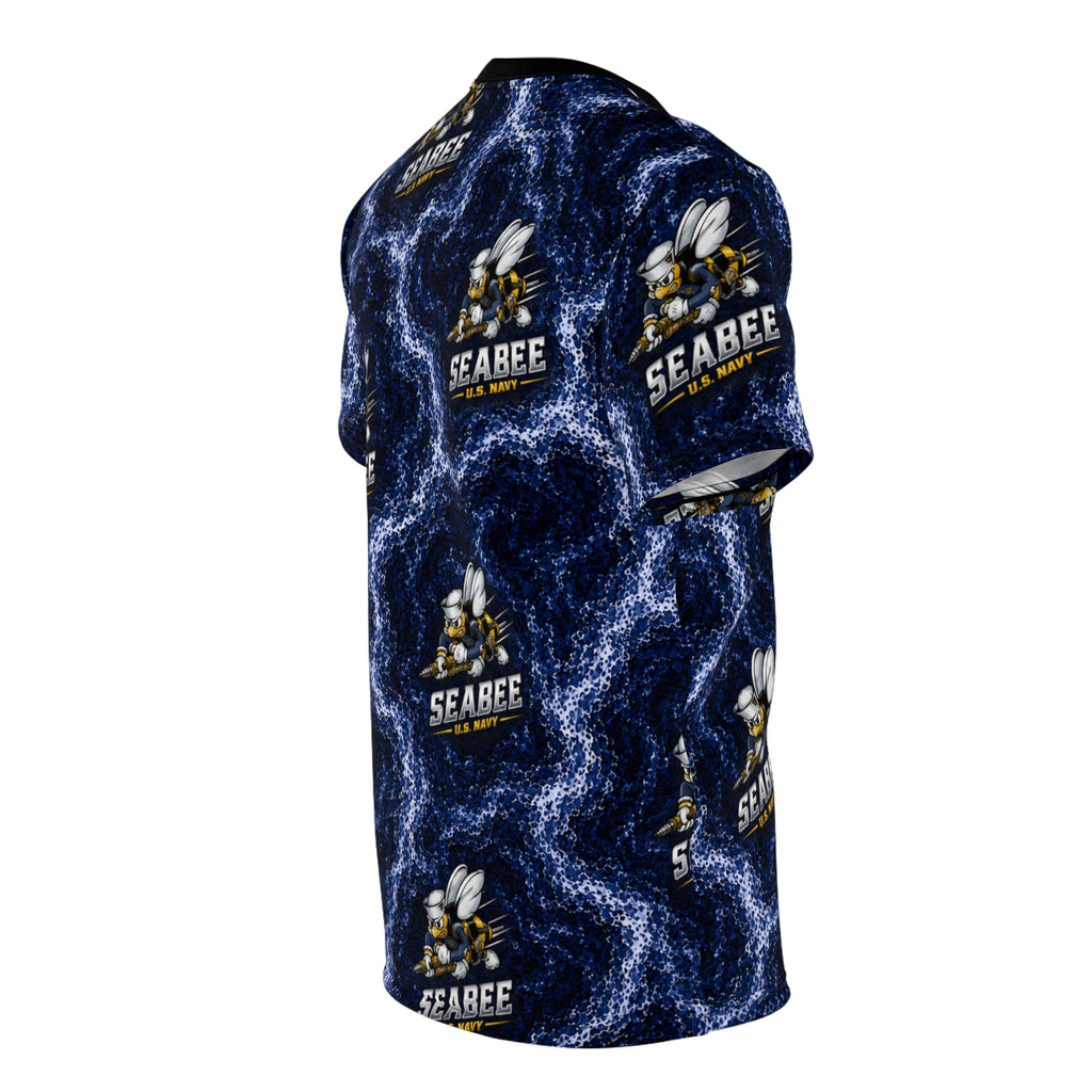 All-Over Print Tee — Navy Wave Military Shirt - Navy Seabees