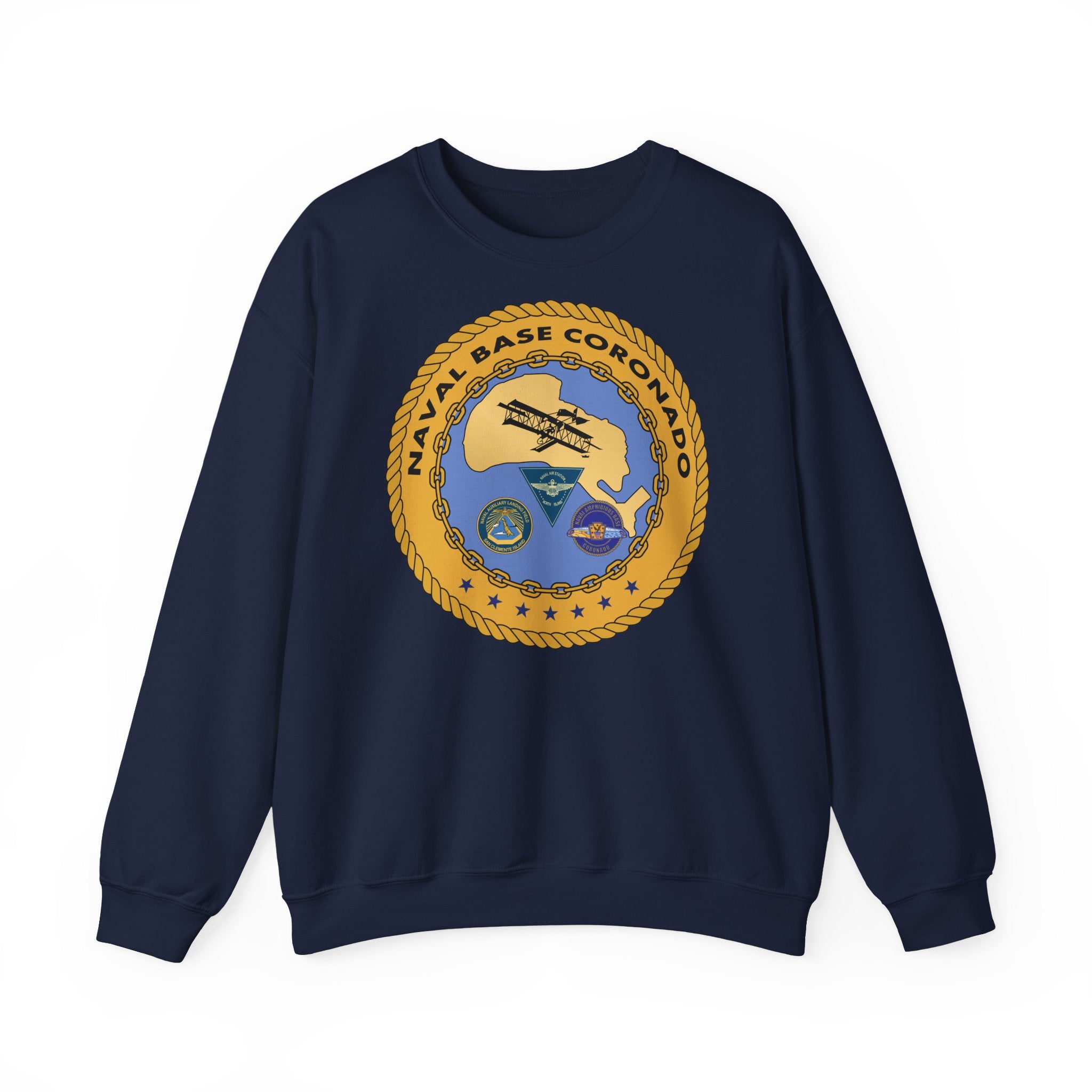 Unisex Heavy Blend™ Crewneck Sweatshirt - Navy - Naval Base Coronado wo txt