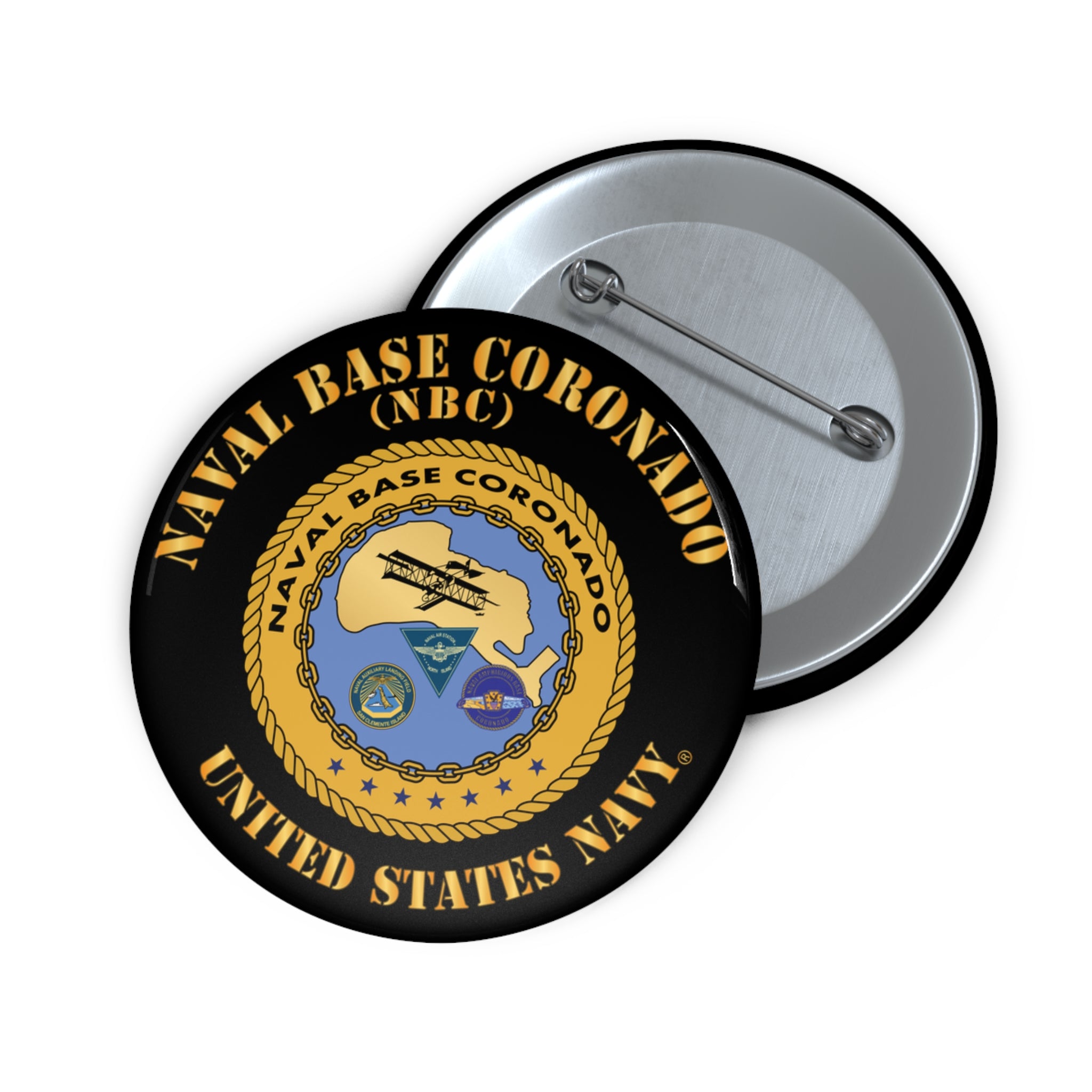 Custom Pin Button - Navy - Naval Base Coronado(NBC)