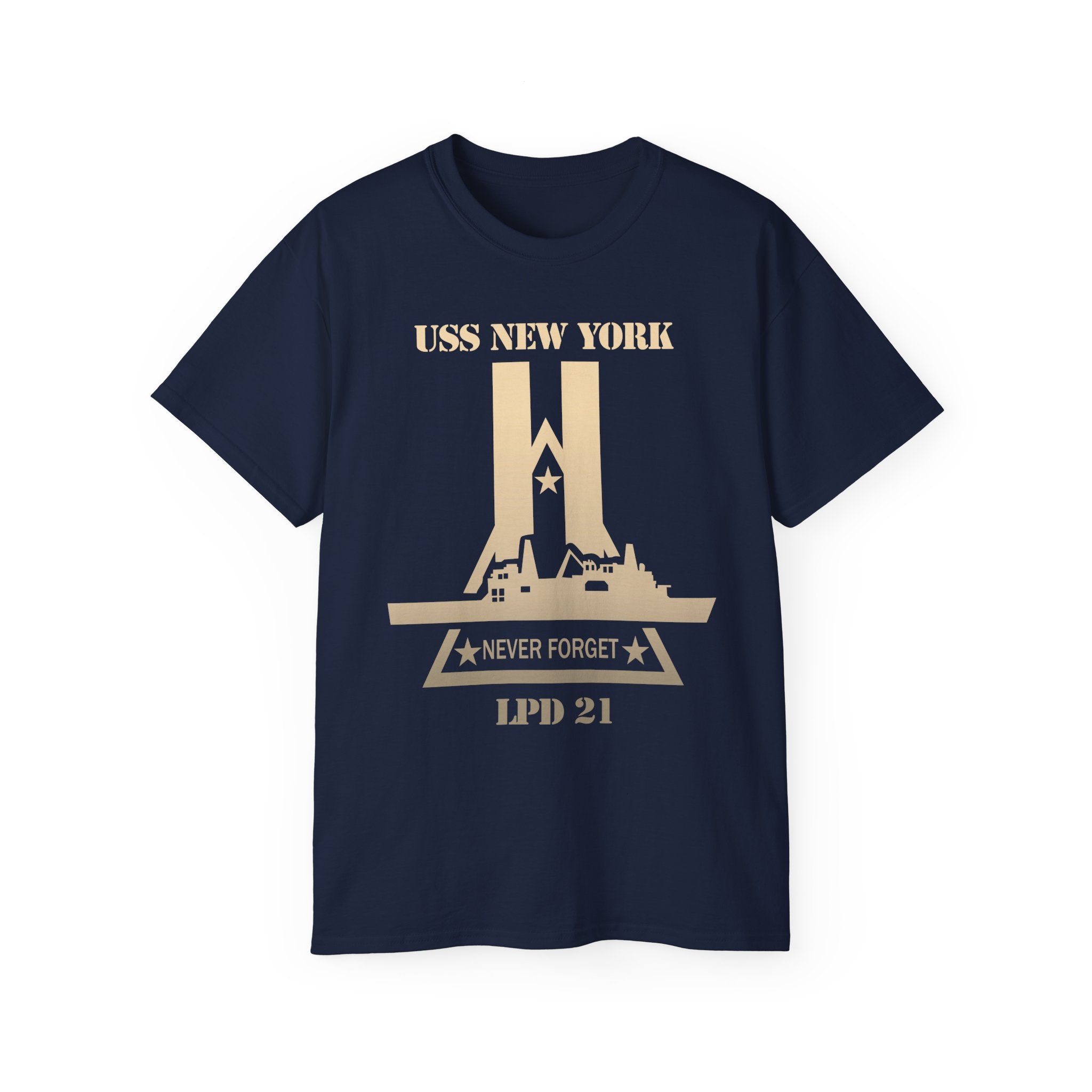 Unisex Ultra Cotton T-Shirt - Navy - USS New York (LPD-21) wo Txt X 300