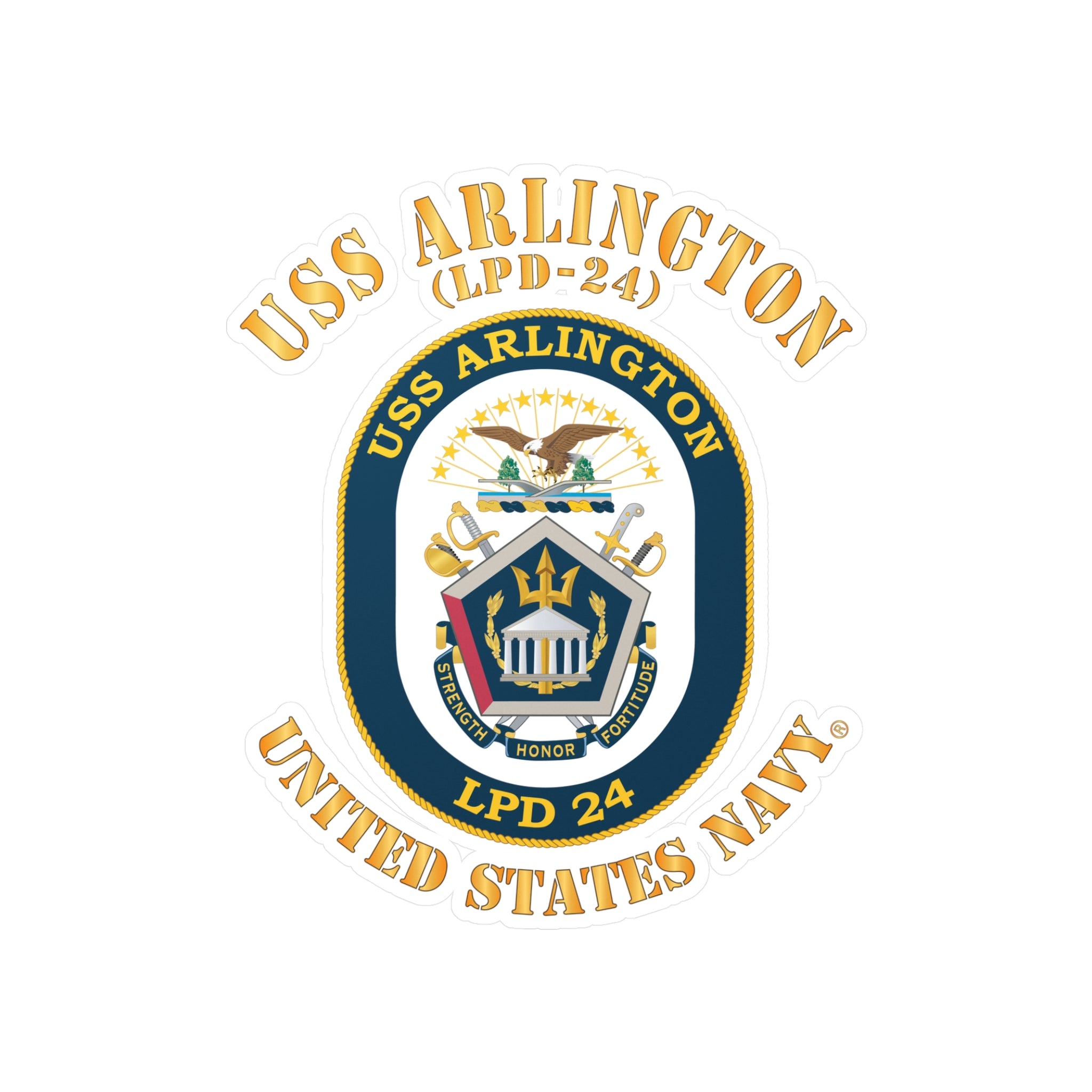 Kiss-Cut Vinyl Decal - Navy - USS Arlington (LPD-24)