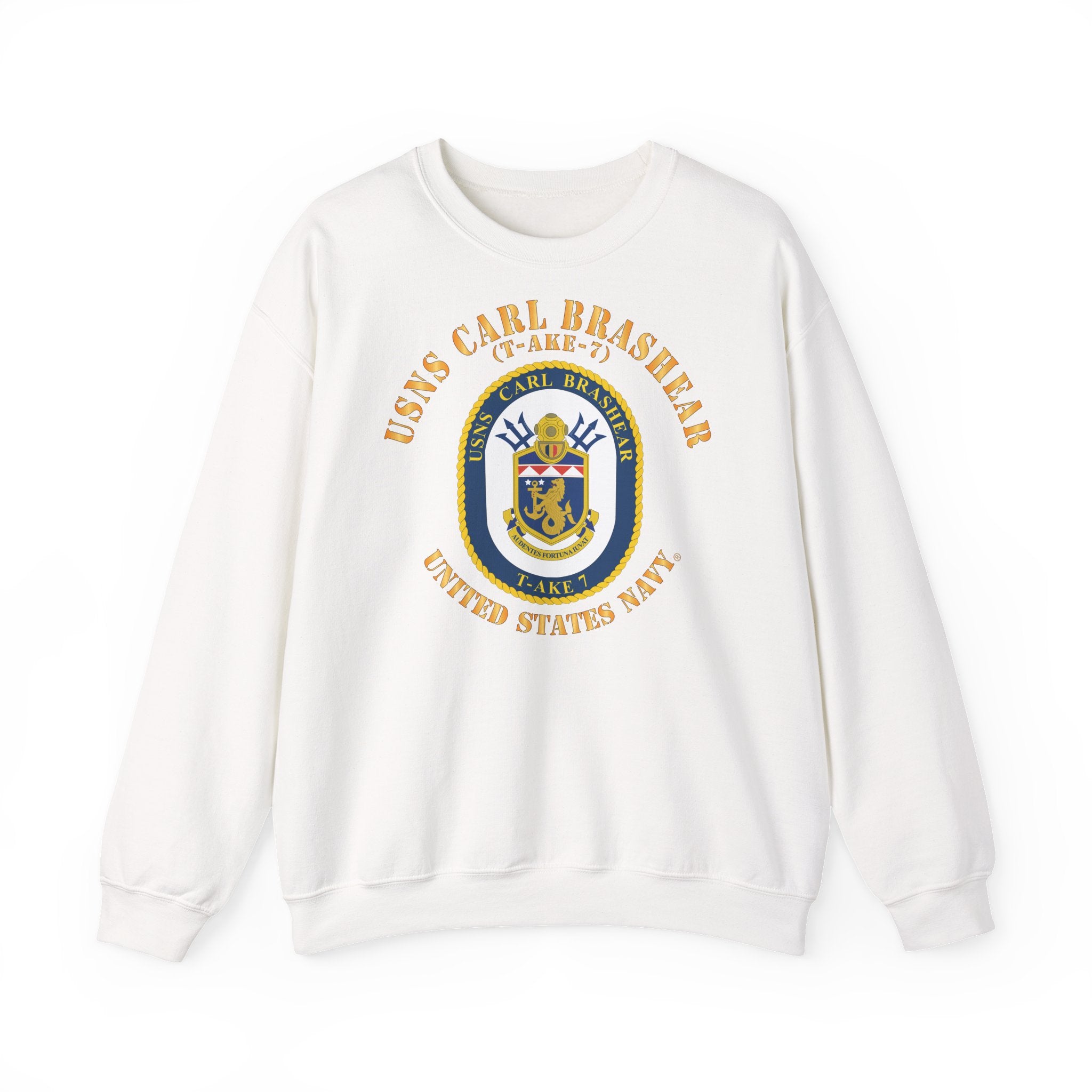 Unisex Heavy Blend™ Crewneck Sweatshirt - Navy - USNS Carl Brashear (T-AKE 7)