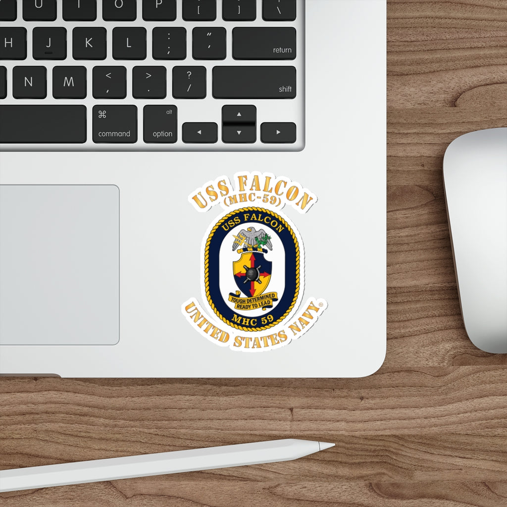 Die-Cut Vinyl Sticker - Navy - USS Falcon (MHC-59)