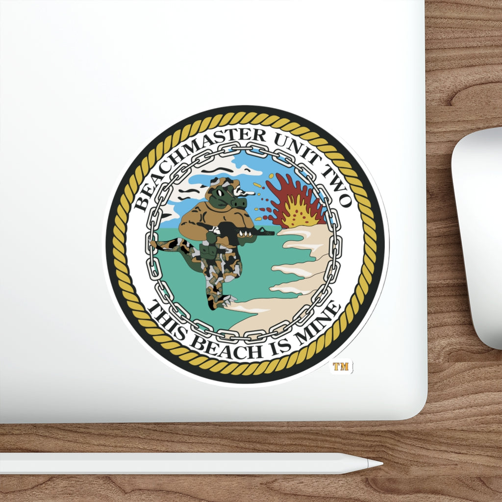 Die-Cut Vinyl Sticker - Navy - Beachmaster Unit Two (BMU-2) wo txt X 300