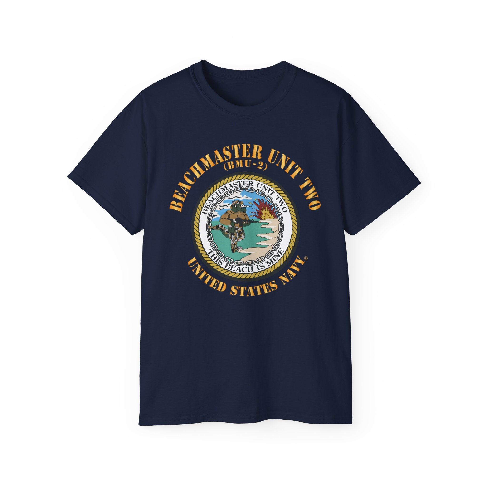 Unisex Ultra Cotton T-Shirt - Navy - Beachmaster Unit Two (BMU-2) X 300
