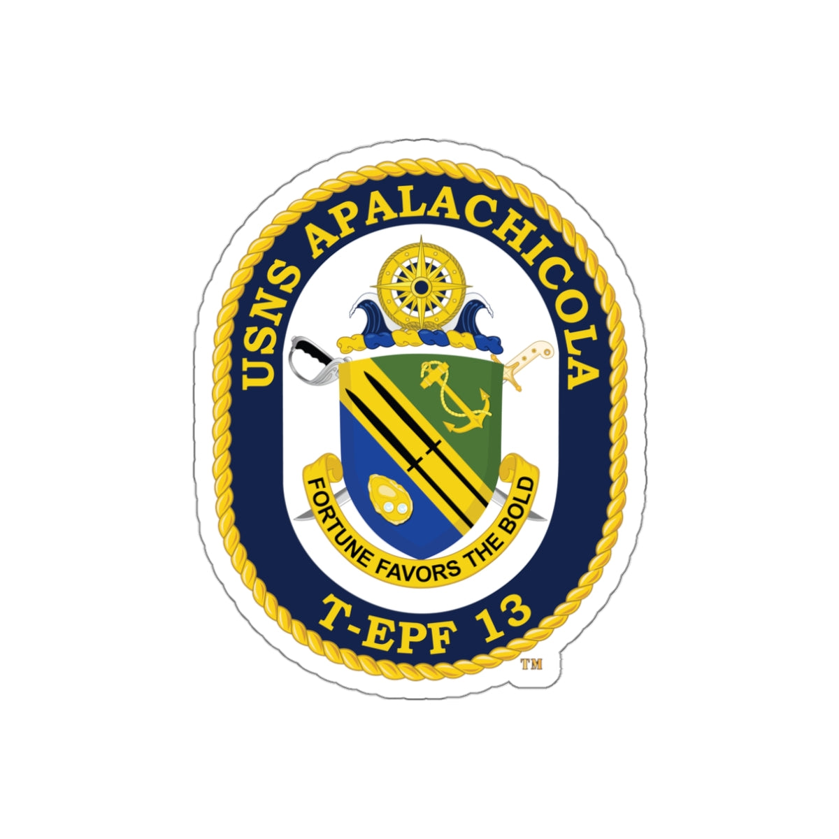 Die-Cut Vinyl Sticker - Navy - USNS Apalachicola (T-EPF 13) wo txt