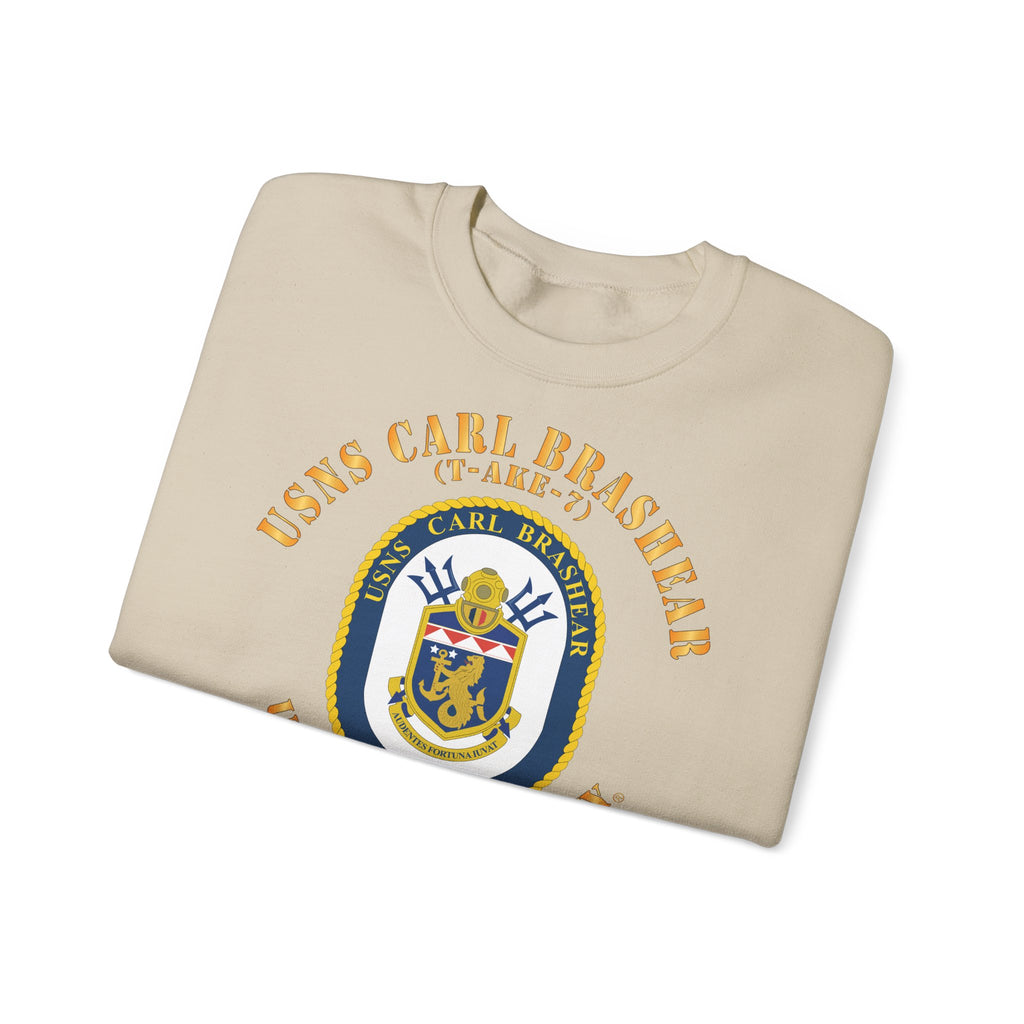 Unisex Heavy Blend™ Crewneck Sweatshirt - Navy - USNS Carl Brashear (T-AKE 7)
