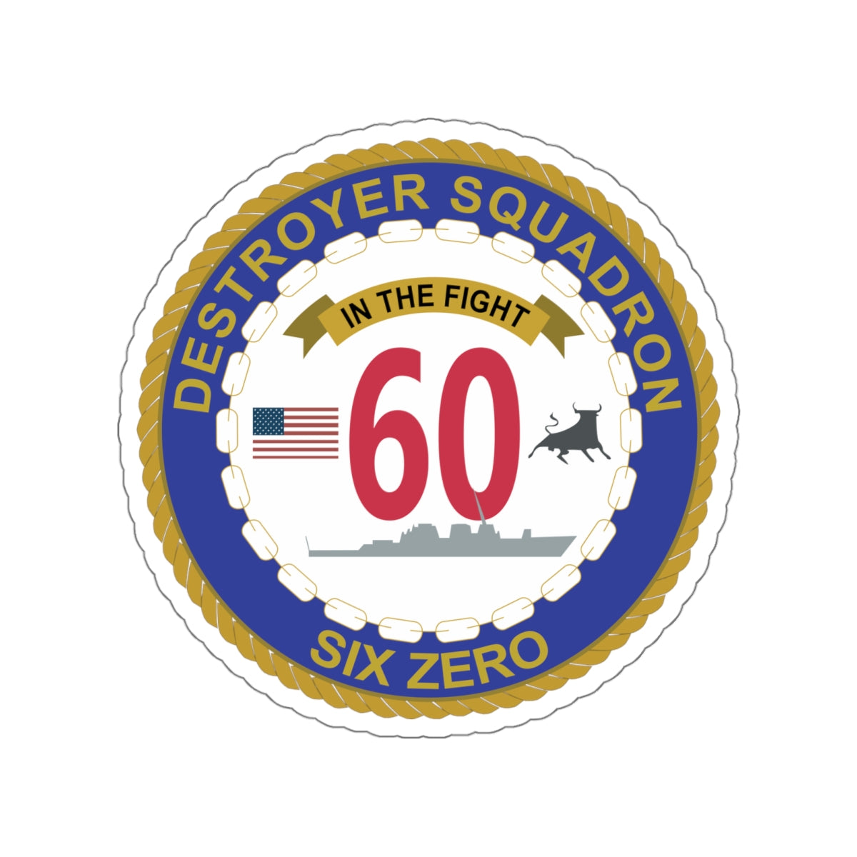 Die-Cut Vinyl Sticker - Navy - Destroyer Squadron 60 wo txt