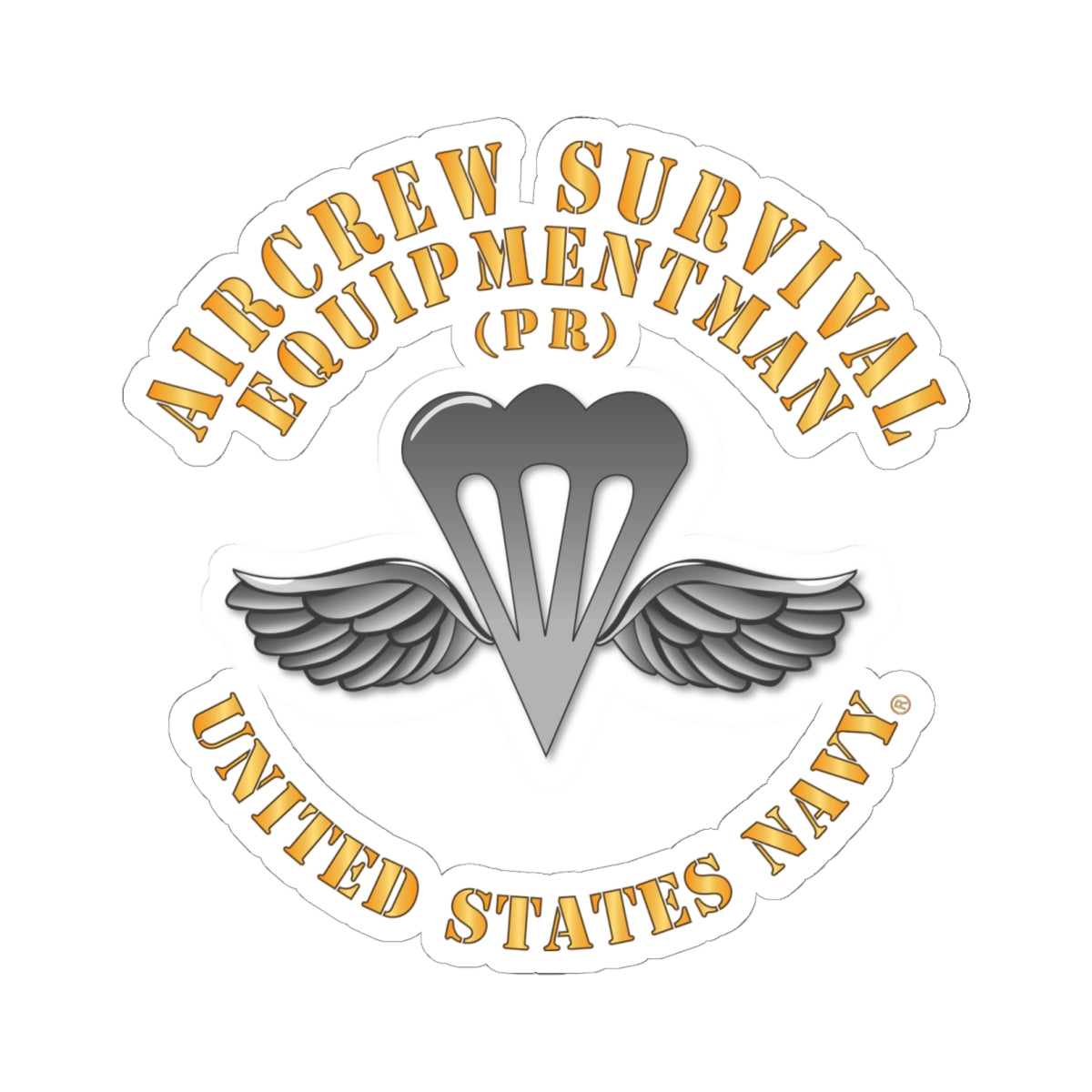 Kiss-Cut Stickers - Navy - Rate - Aircrew Survival Equipmentman (PR)