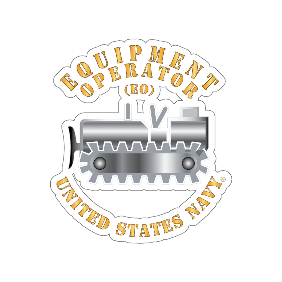Die-Cut Vinyl Sticker - Navy - Rate - Equipment Operator (EO)