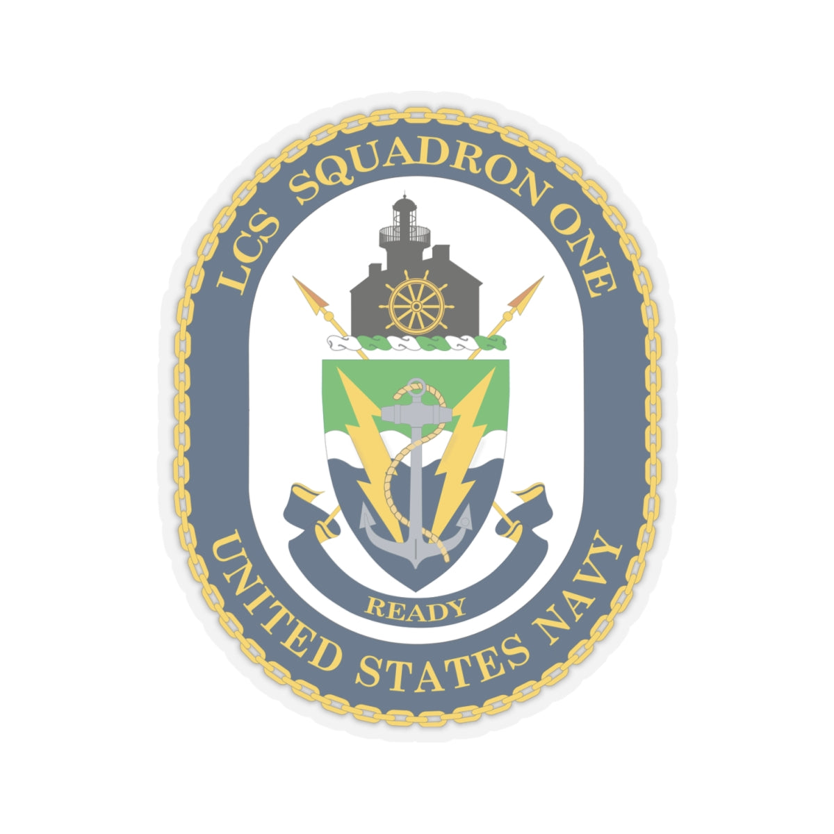 Kiss-Cut Stickers - Navy - LCS Squadron One (LCSRON 1) wo txt