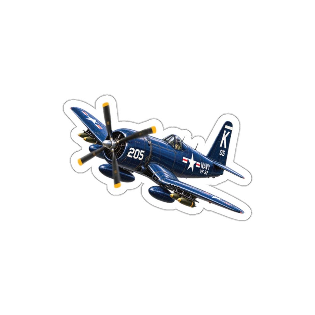 Die-Cut Vinyl Sticker - NAVY - F4U-4 Corsair 205 (VF-32) - 3D - Enhanced