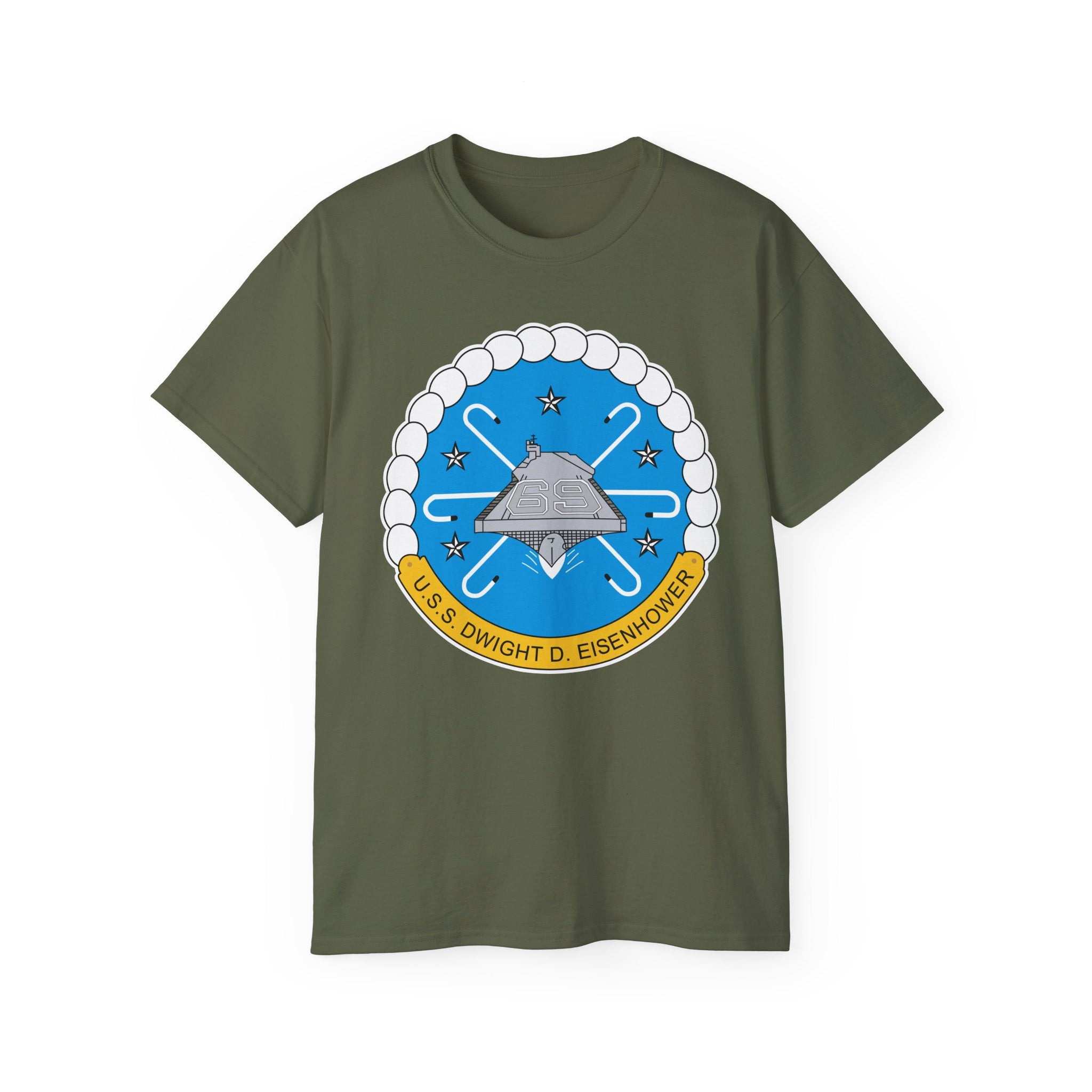 Unisex Ultra Cotton T-Shirt - USS Dwight D. Eisenhower (CVN-69) Crest wo Txt