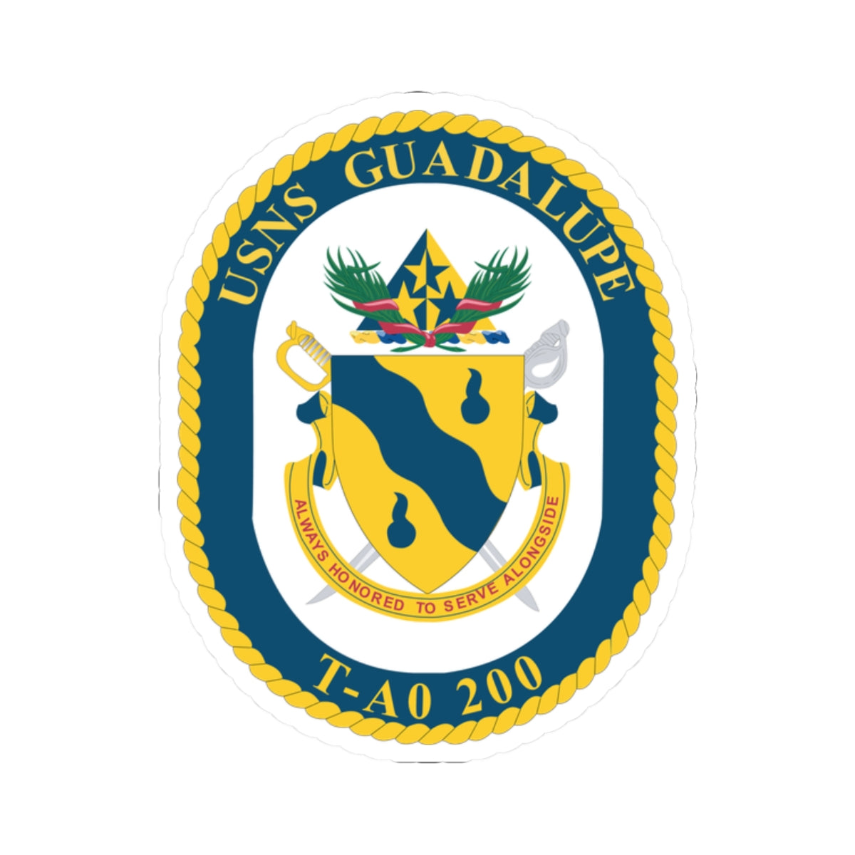 Kiss-Cut Stickers - Navy - USNS Guadalupe (T-AO 200) wo txt X 300