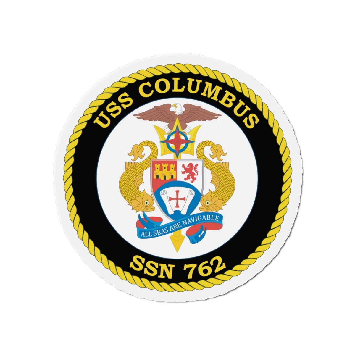 Die-Cut Magnet - Navy - USS Columbus (SSN-762) wo txt
