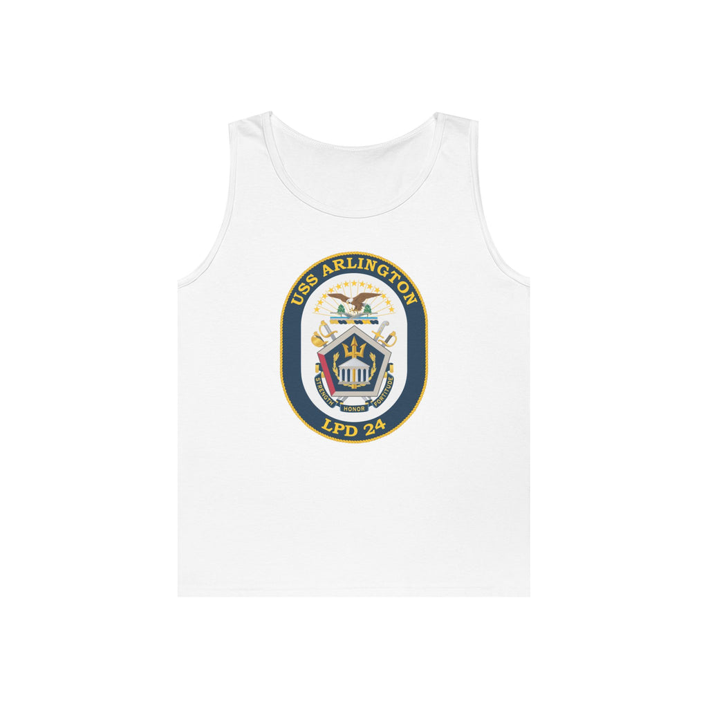 Unisex Heavy Cotton Tank Top - Navy - USS Arlington (LPD-24) wo txt