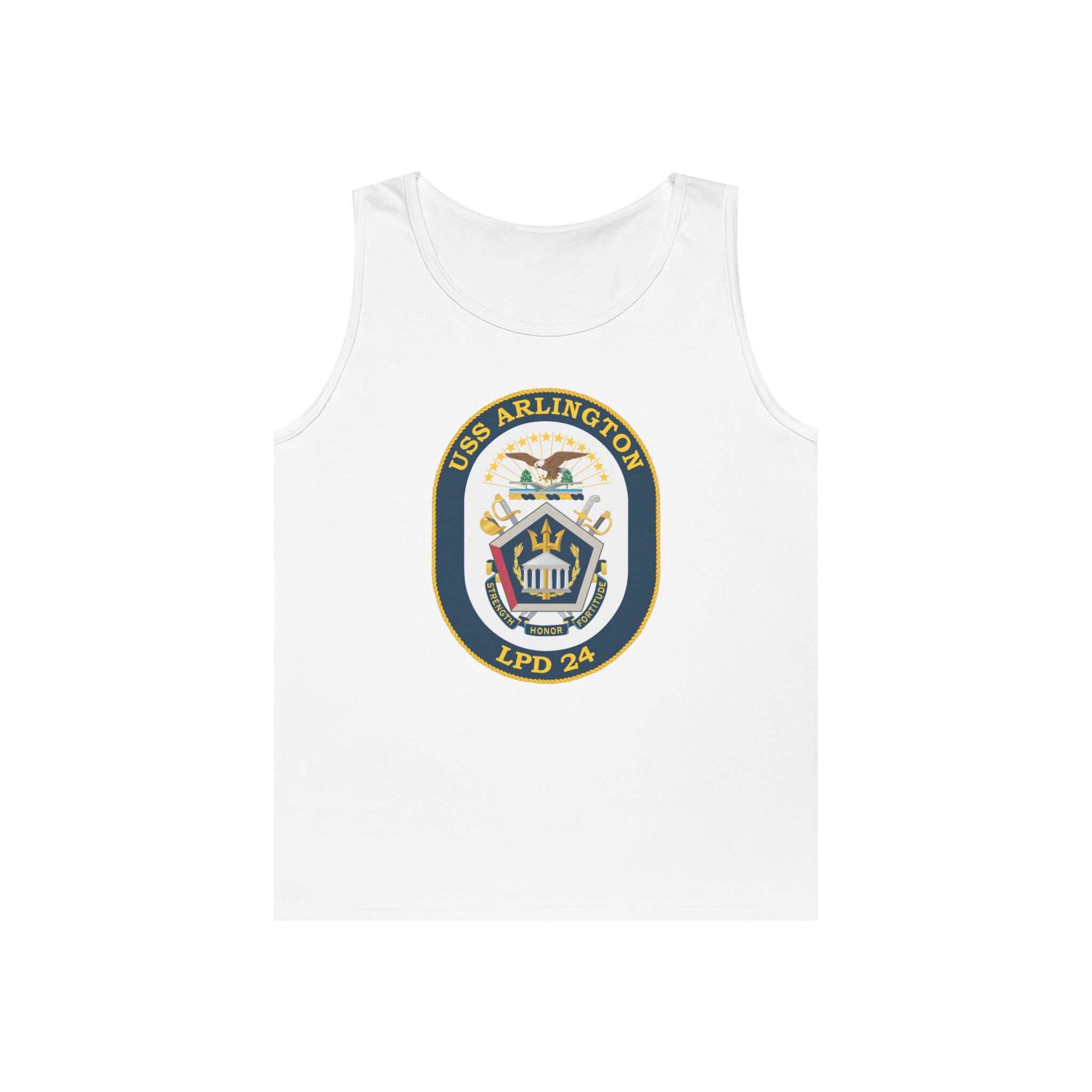 Unisex Heavy Cotton Tank Top - Navy - USS Arlington (LPD-24) wo txt
