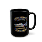 Black Mug (11oz, 15oz) - NAVY - Fighting Squadron - VF 3 - WWII FELIX Insignia - Grumman F4F Wildcat - 3D - Enhanced