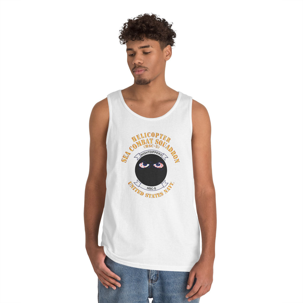 Unisex Heavy Cotton Tank Top - Navy - Helicopter Sea Combat Squadron 5 (HSC-5)