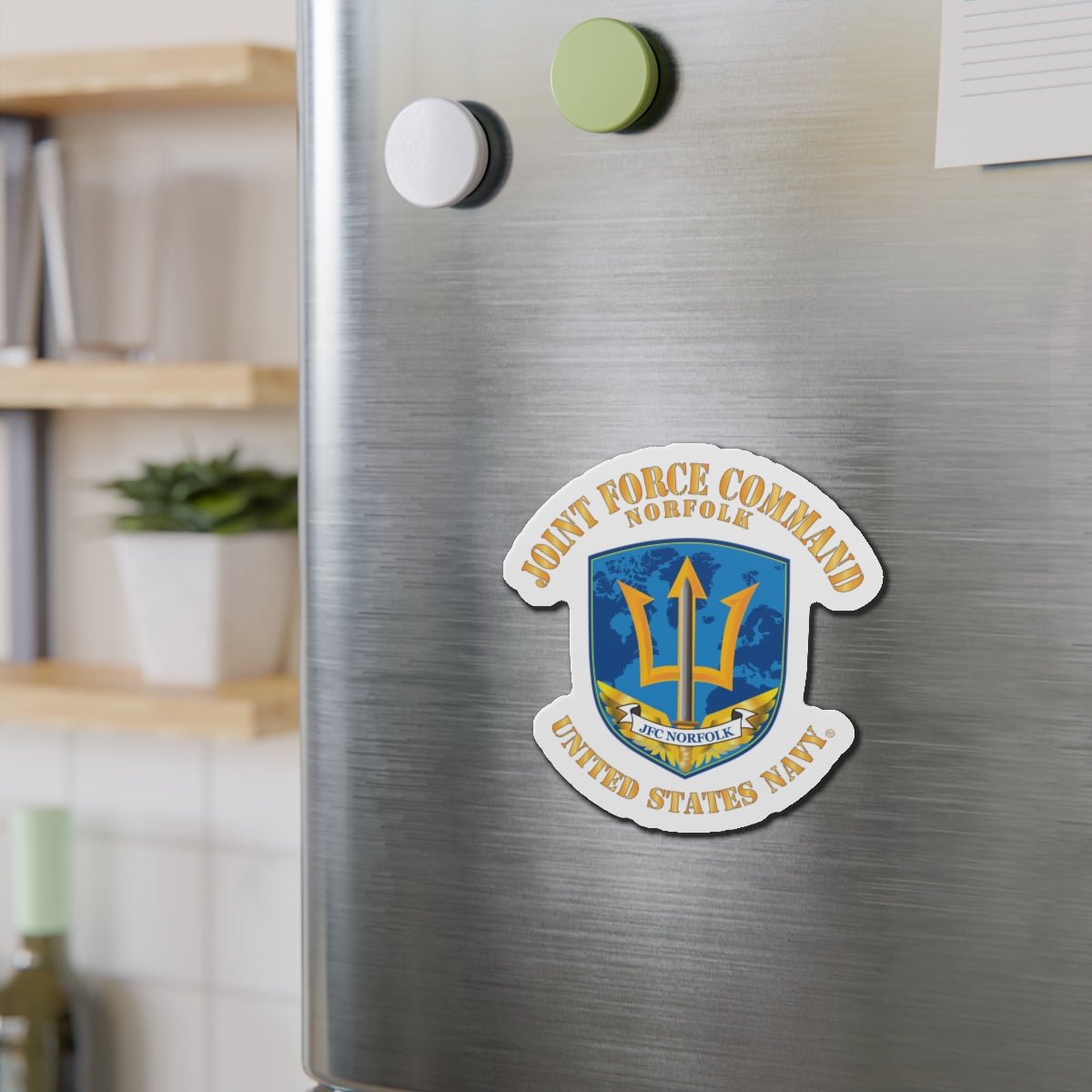 Die-Cut Magnet - Navy - Joint Force Command - Norfolk