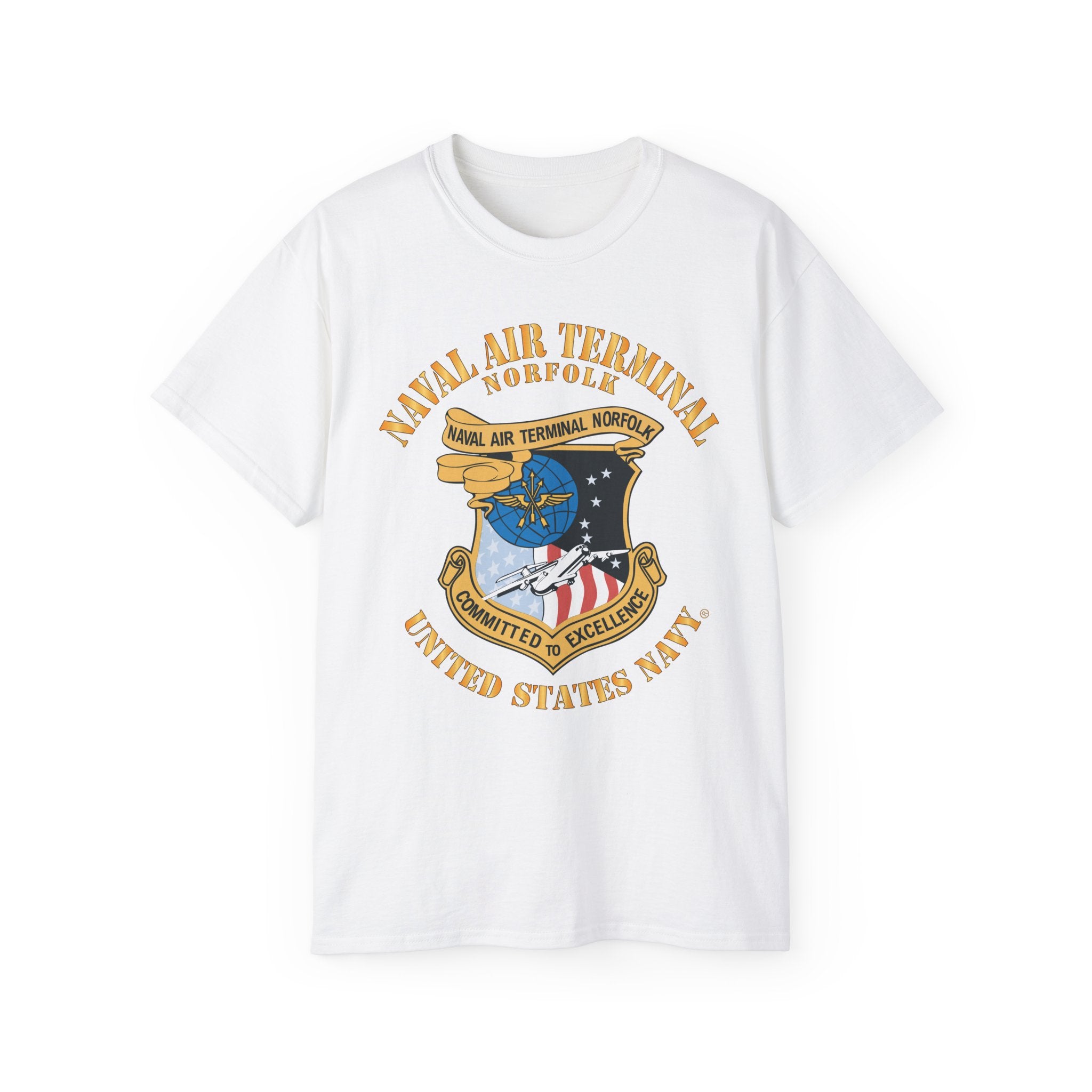 Unisex Ultra Cotton T-Shirt - Navy - Naval Air Terminal Norfolk