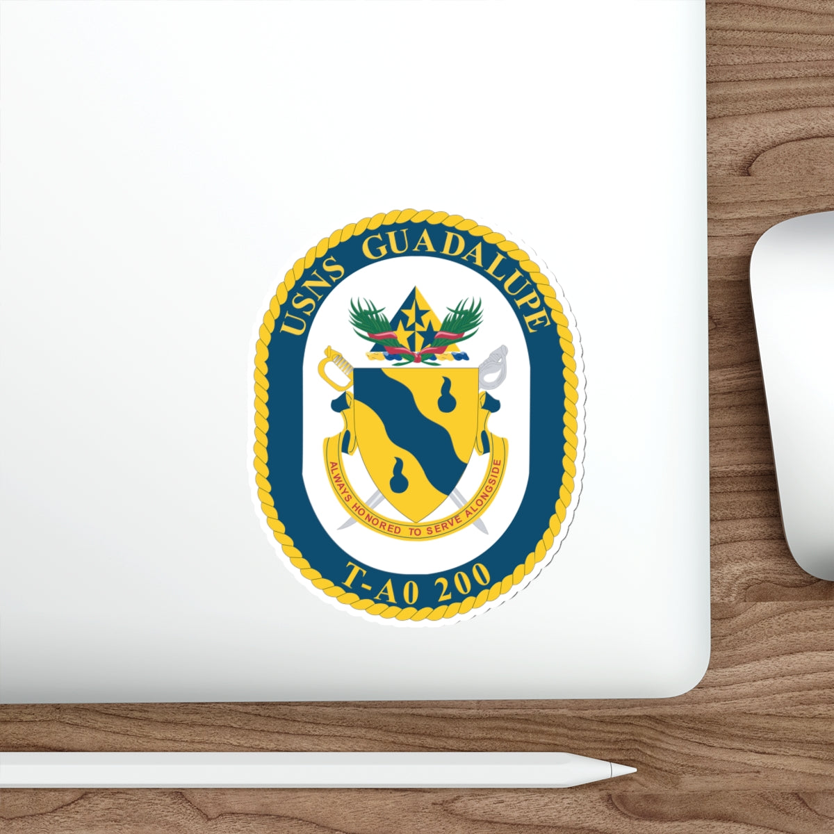 Die-Cut Vinyl Sticker - Navy - USNS Guadalupe (T-AO 200) wo txt X 300