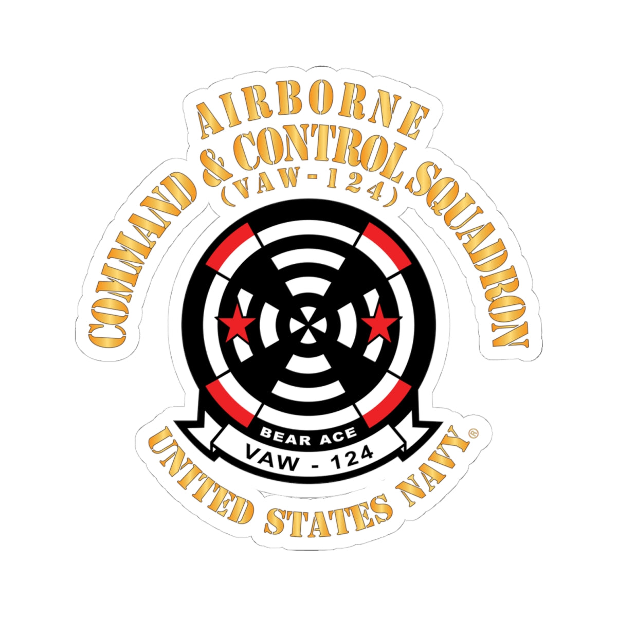Kiss-Cut Stickers - Navy - Airborne Command & Control Squadron 124 (VAW-124)