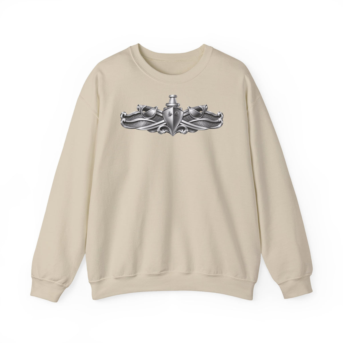 Unisex Heavy Blend™ Crewneck Sweatshirt - Navy - Badge - Enlisted Surface Warfare Specialist (ESWS) wo txt - 3D - Enhanced
