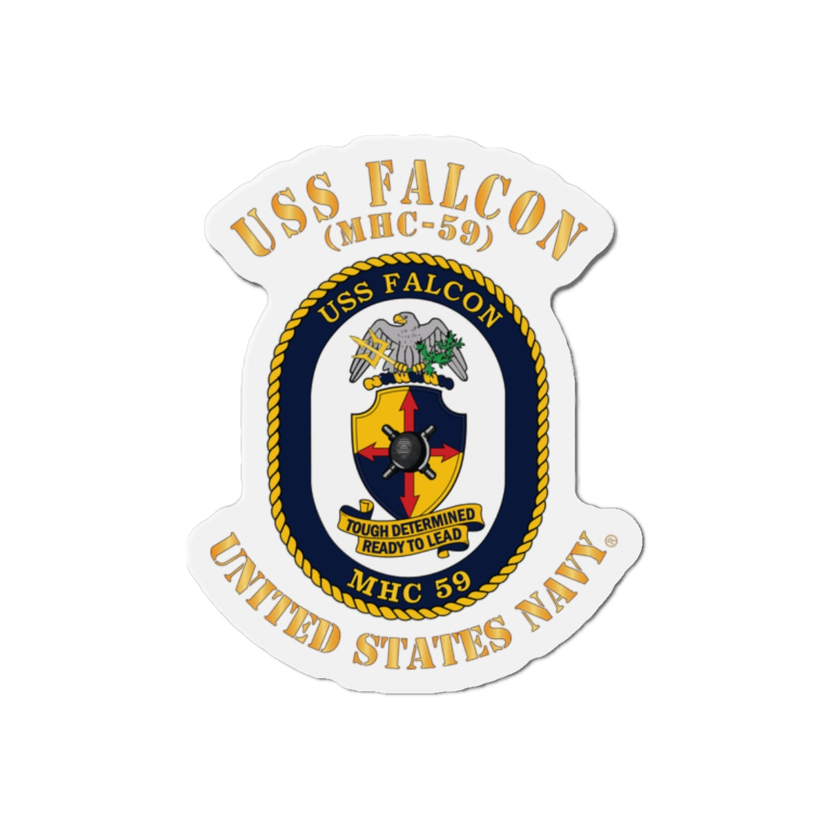 Die-Cut Magnet - Navy - USS Falcon (MHC-59)