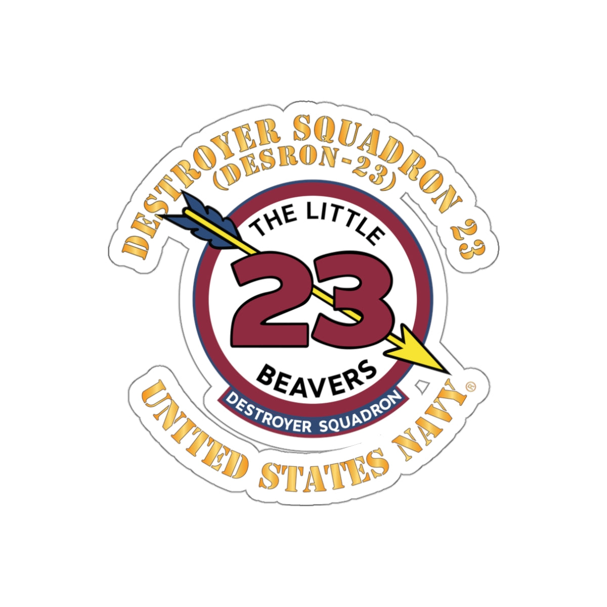 Die-Cut Vinyl Sticker - Navy - Destroyer Squadron 23 (DESRON-23)