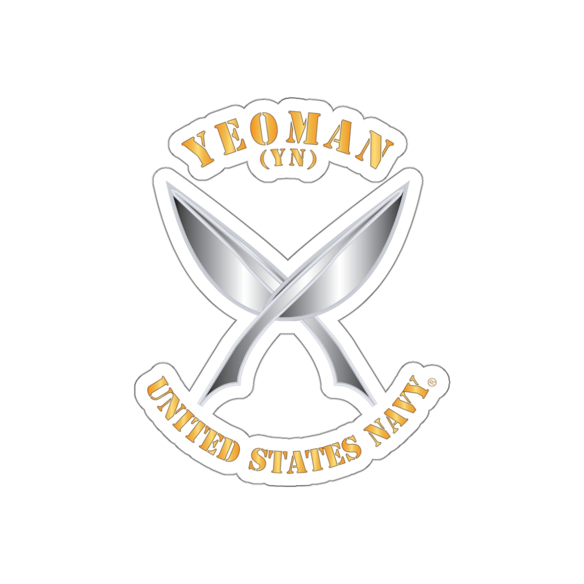 Die-Cut Vinyl Sticker - Navy - Rate - Yeoman (YN)