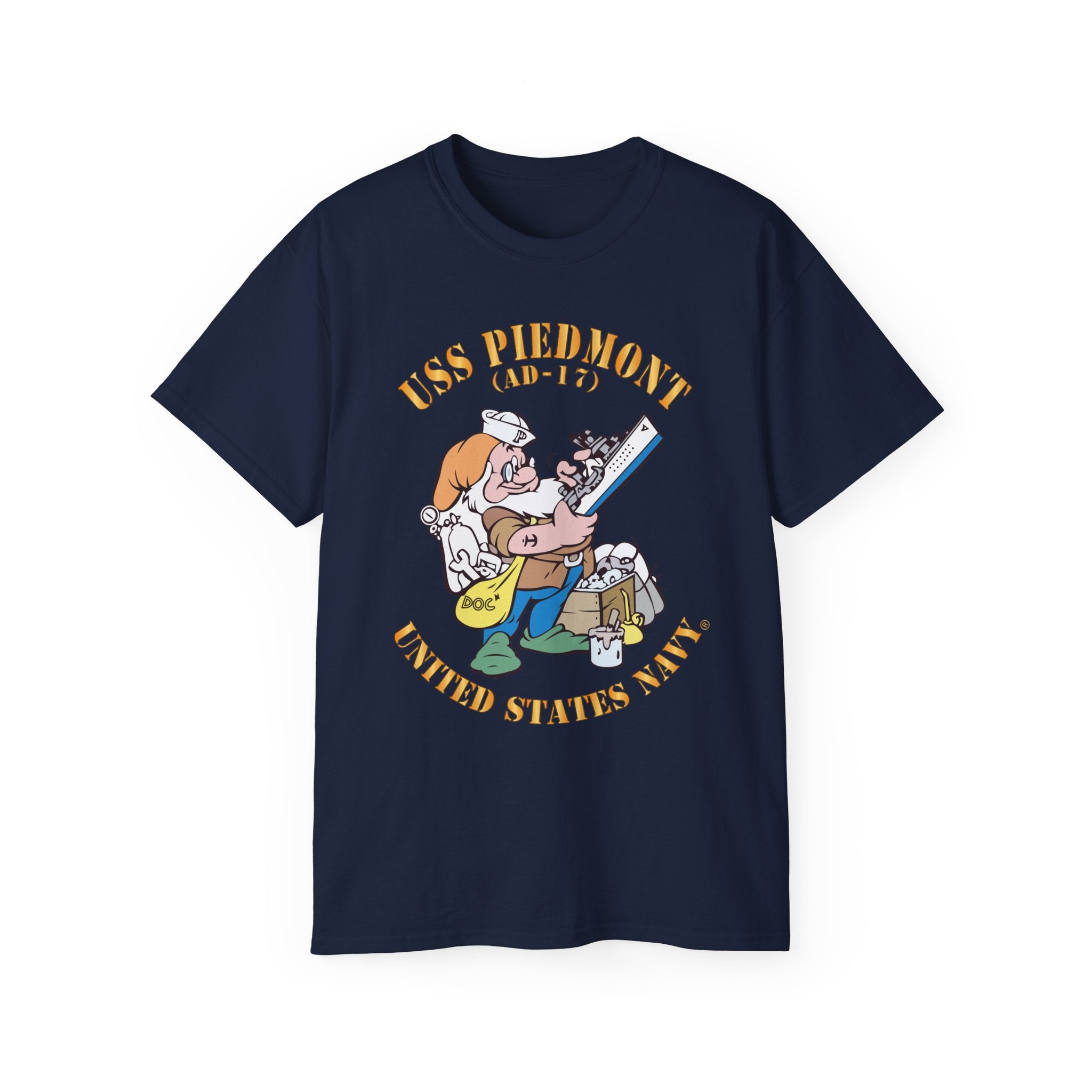 Unisex Ultra Cotton T-Shirt - Navy - USS Piedmont (AD-17)