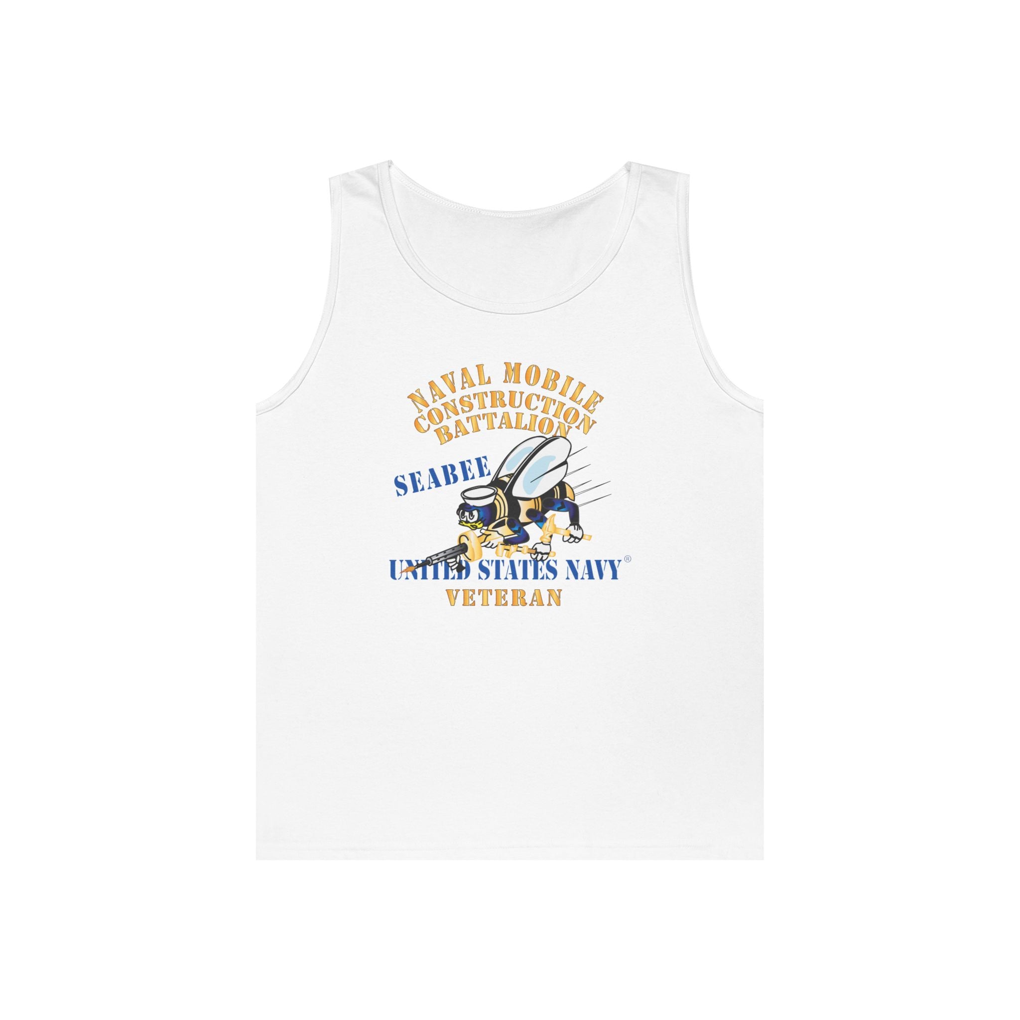 Unisex Heavy Cotton Tank Top - Navy - Seabee - Veteran