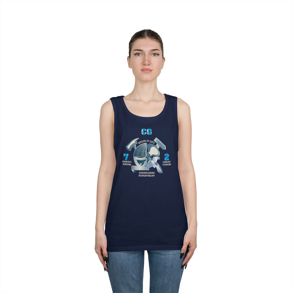 Unisex Heavy Cotton Tank Top - Navy - CG 72 - Engineering Department