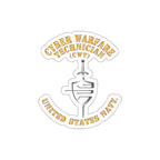 Die-Cut Vinyl Sticker - Navy - Rate - Cyber Warfare Technician (CWT)