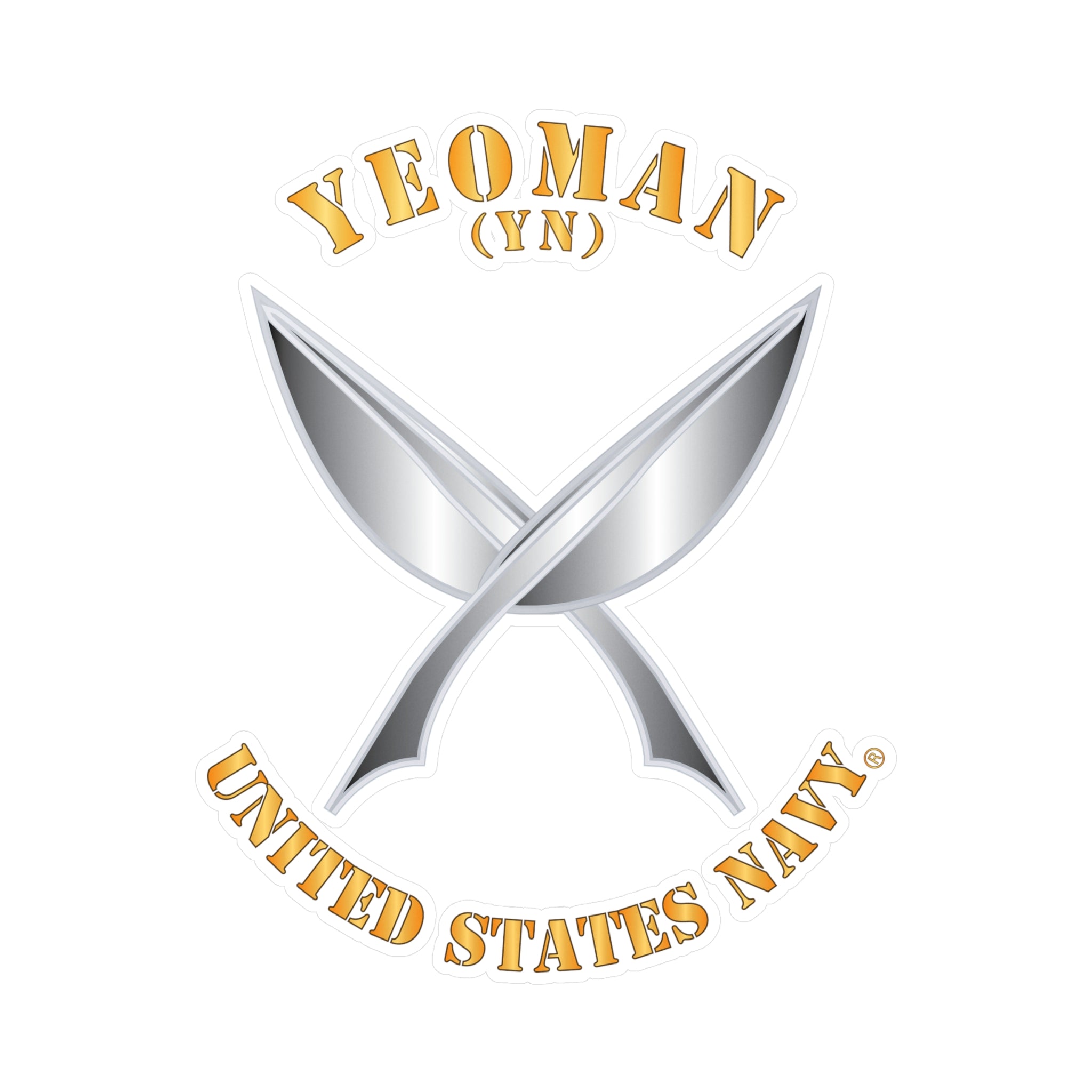 Kiss-Cut Vinyl Decal - Navy - Rate - Yeoman (YN)