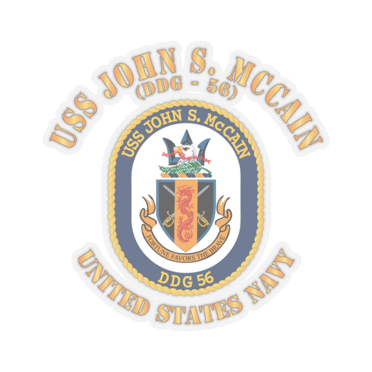 Kiss-Cut Stickers - Navy - USS John S. McCain (DDG-56)