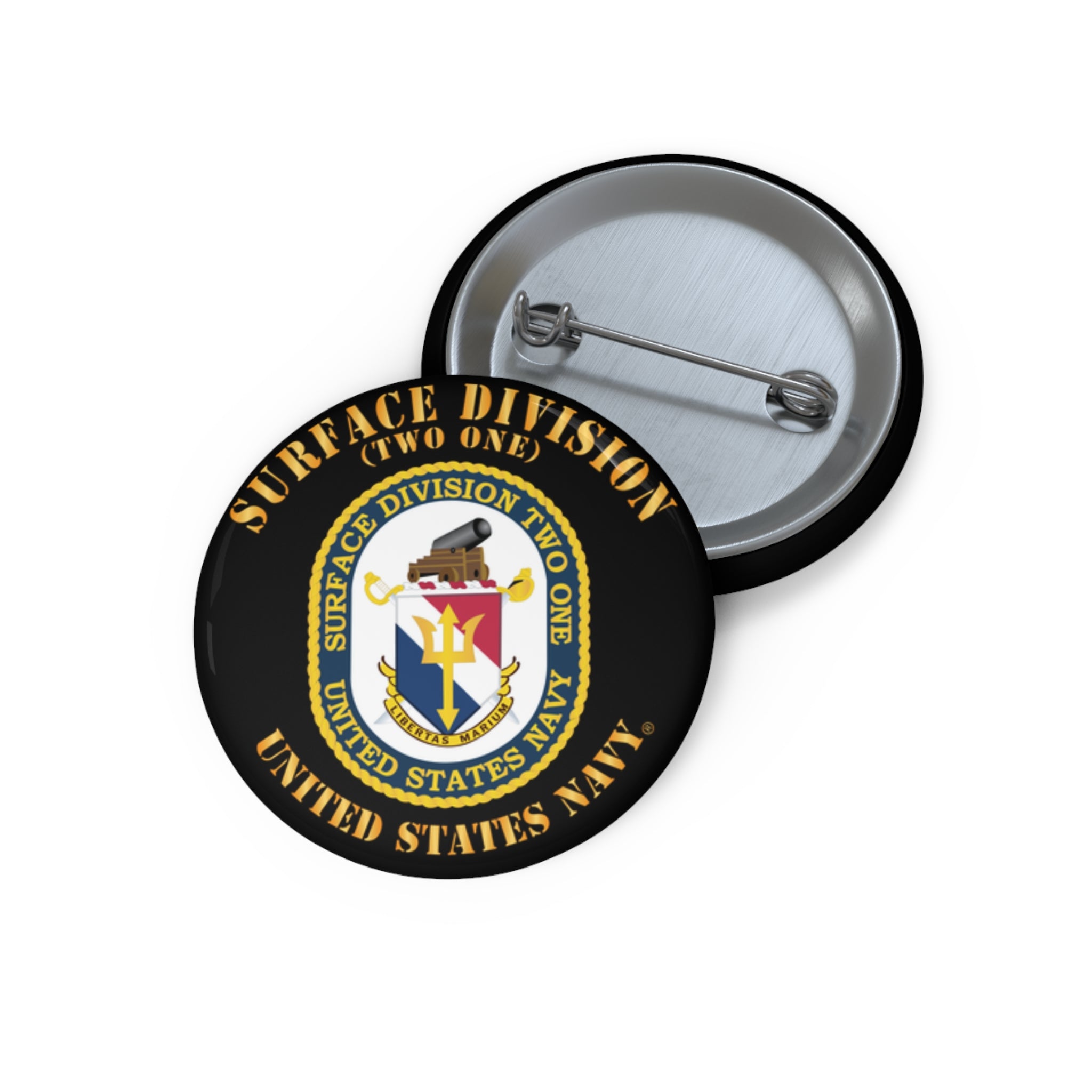 Custom Pin Button - Navy - Surface Division 21