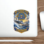 Die-Cut Vinyl Sticker - NAVY - Naval Air Warfare Center - Coronado - Crest - with Scene - 3D - Enhanced