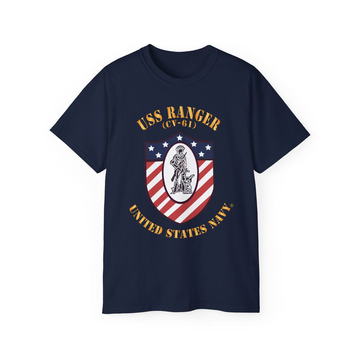 Unisex Ultra Cotton T-Shirt - Navy - USS Ranger (CV-61) X 300