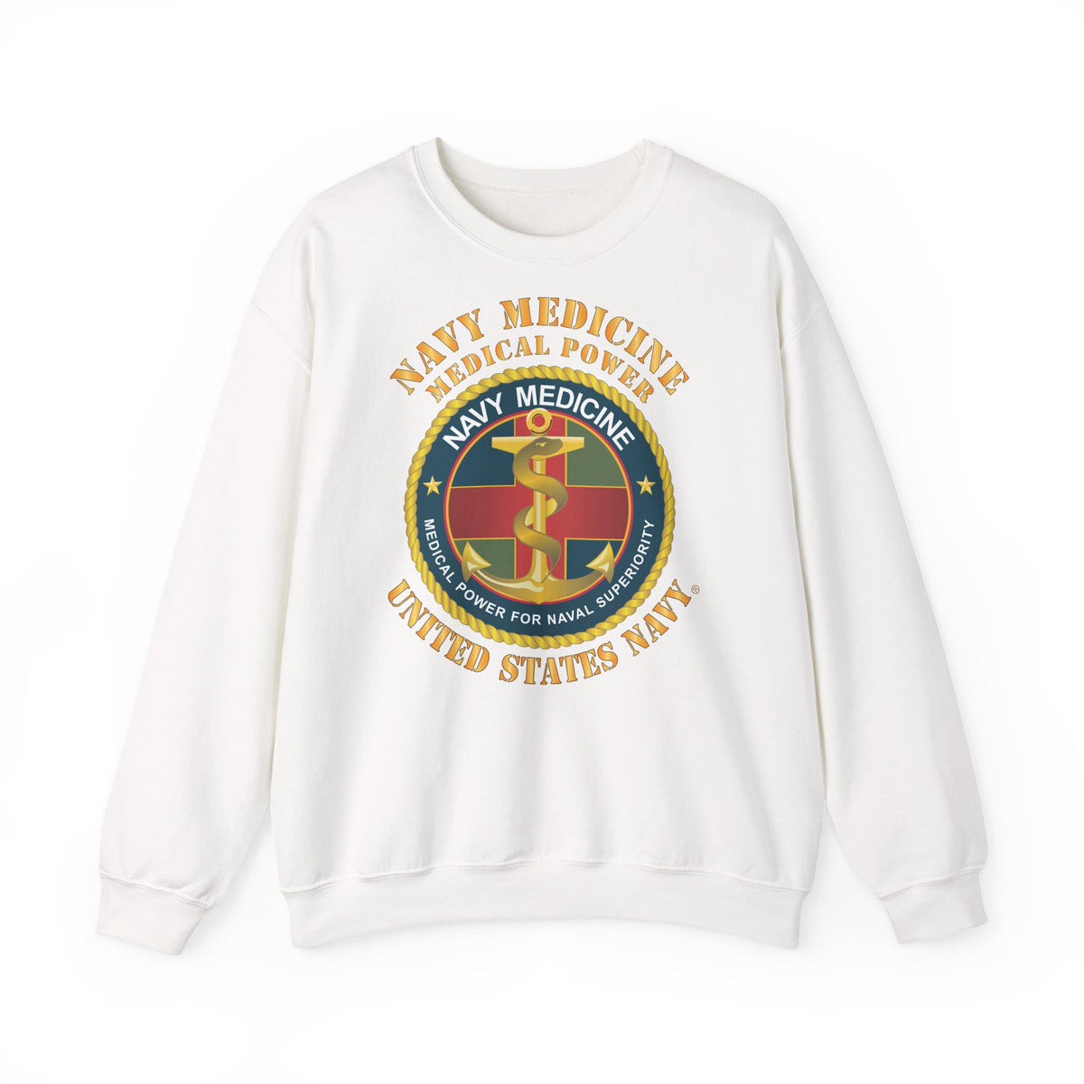 Unisex Heavy Blend™ Crewneck Sweatshirt -  Navy Medicine - Medical Power for Naval Superiority X 300