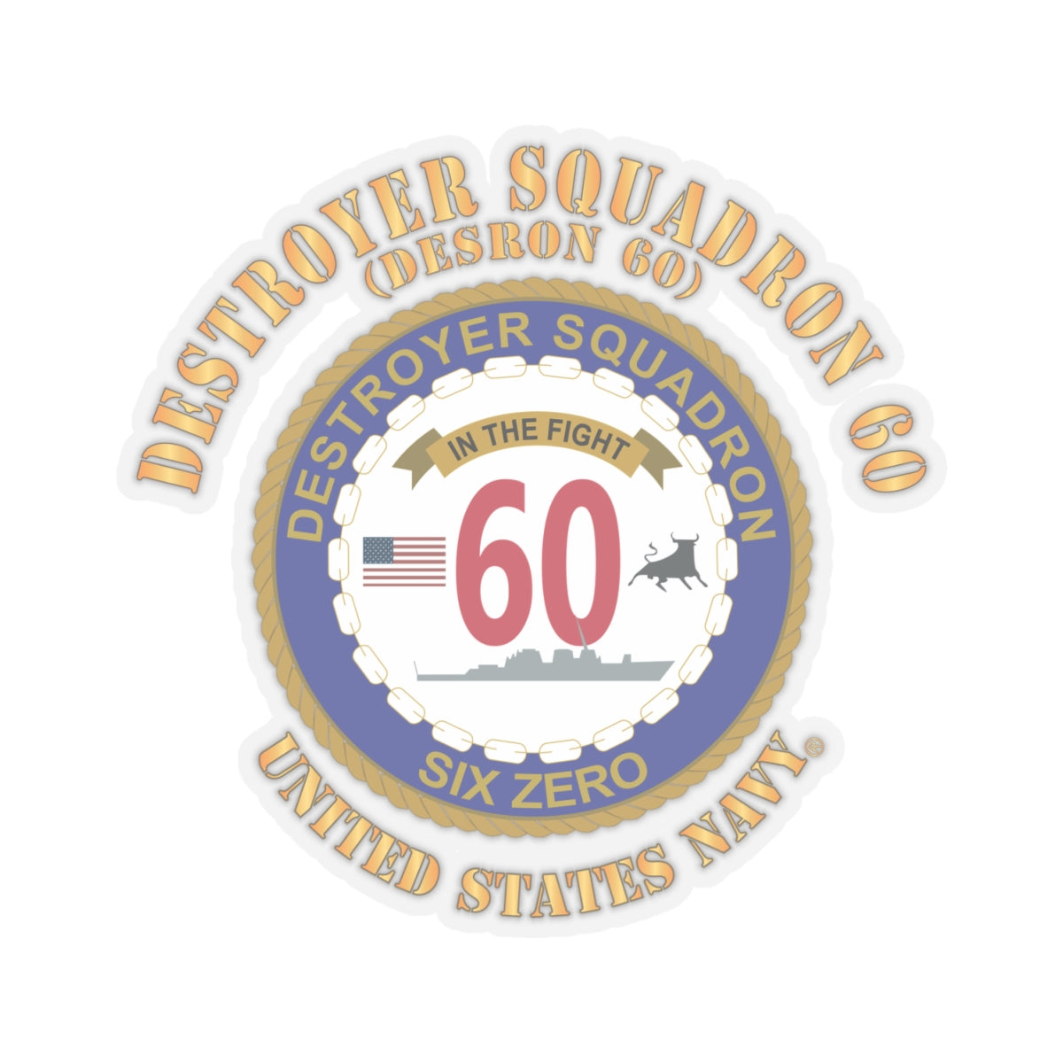 Kiss-Cut Stickers - Navy - Destroyer Squadron 60