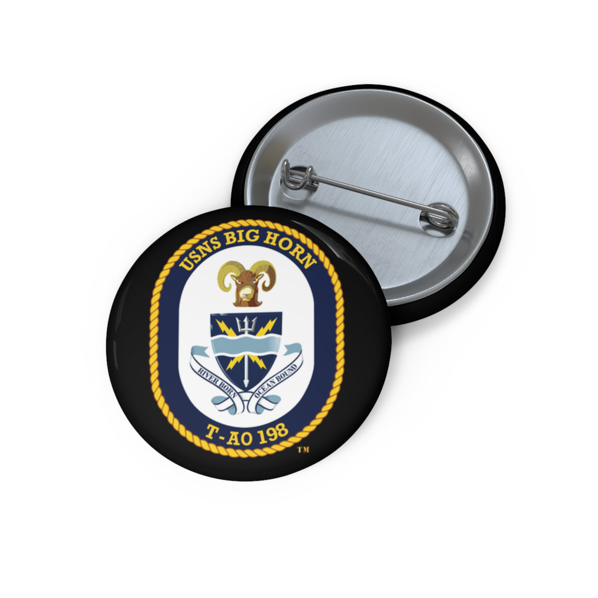 Pin Button - Navy - USNS Big Horn (T-AO 198) wo txt