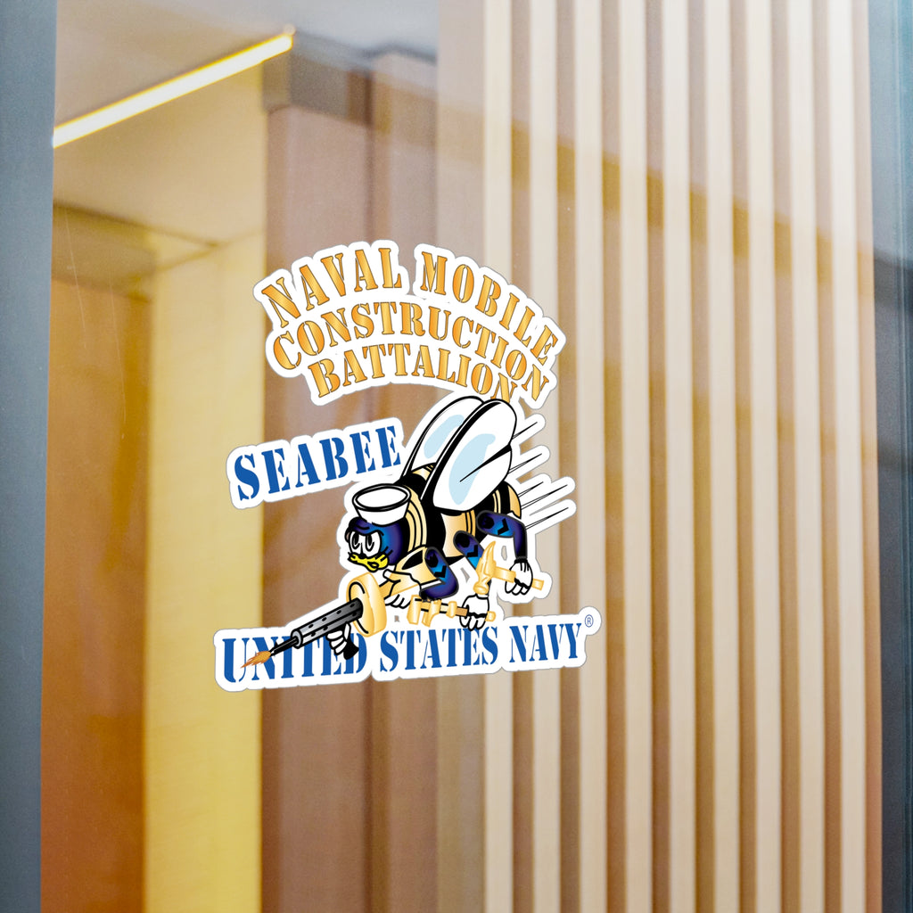 Kiss-Cut Vinyl Decal - Navy - Seabee