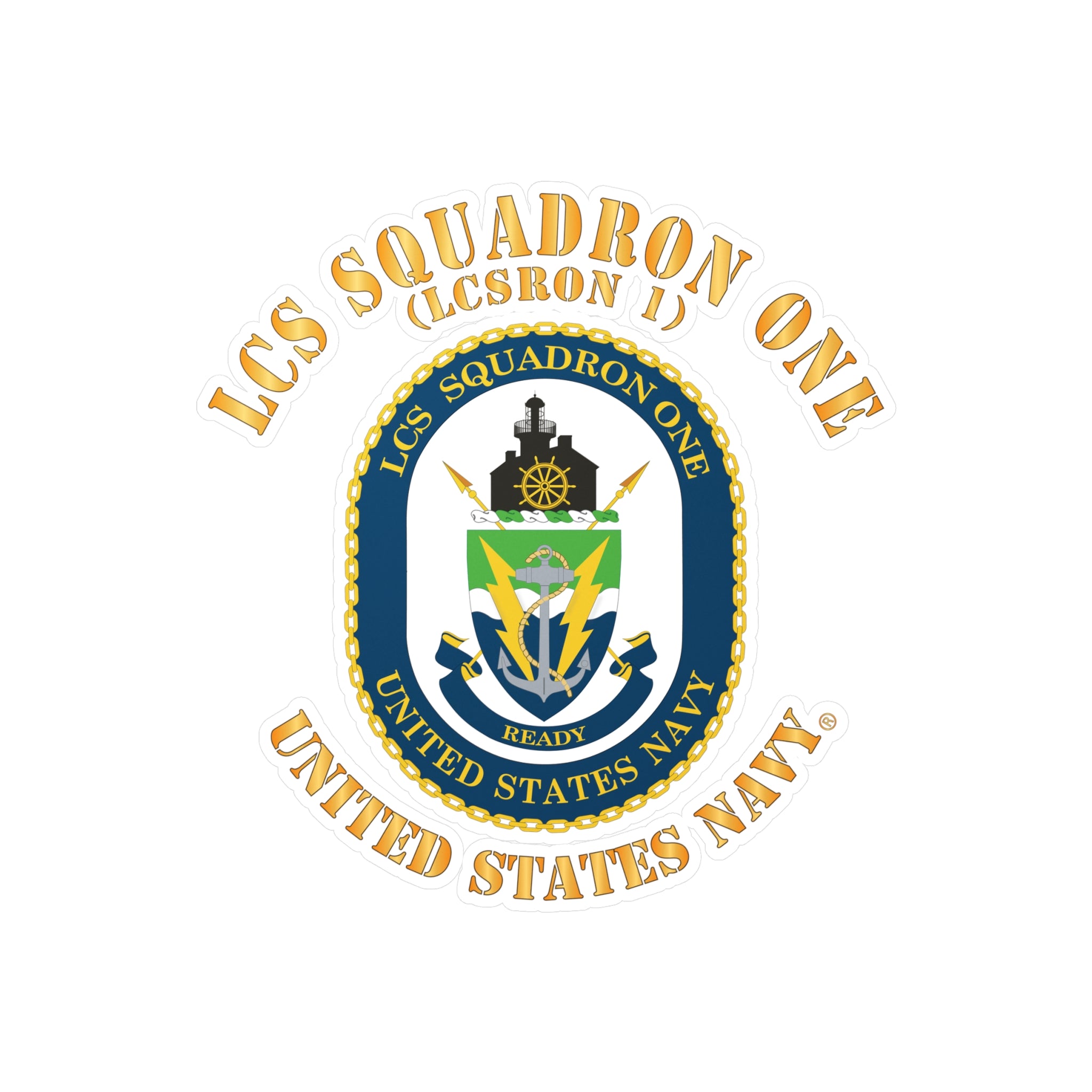 Kiss-Cut Vinyl Decal - Navy - LCS Squadron One (LCSRON 1)