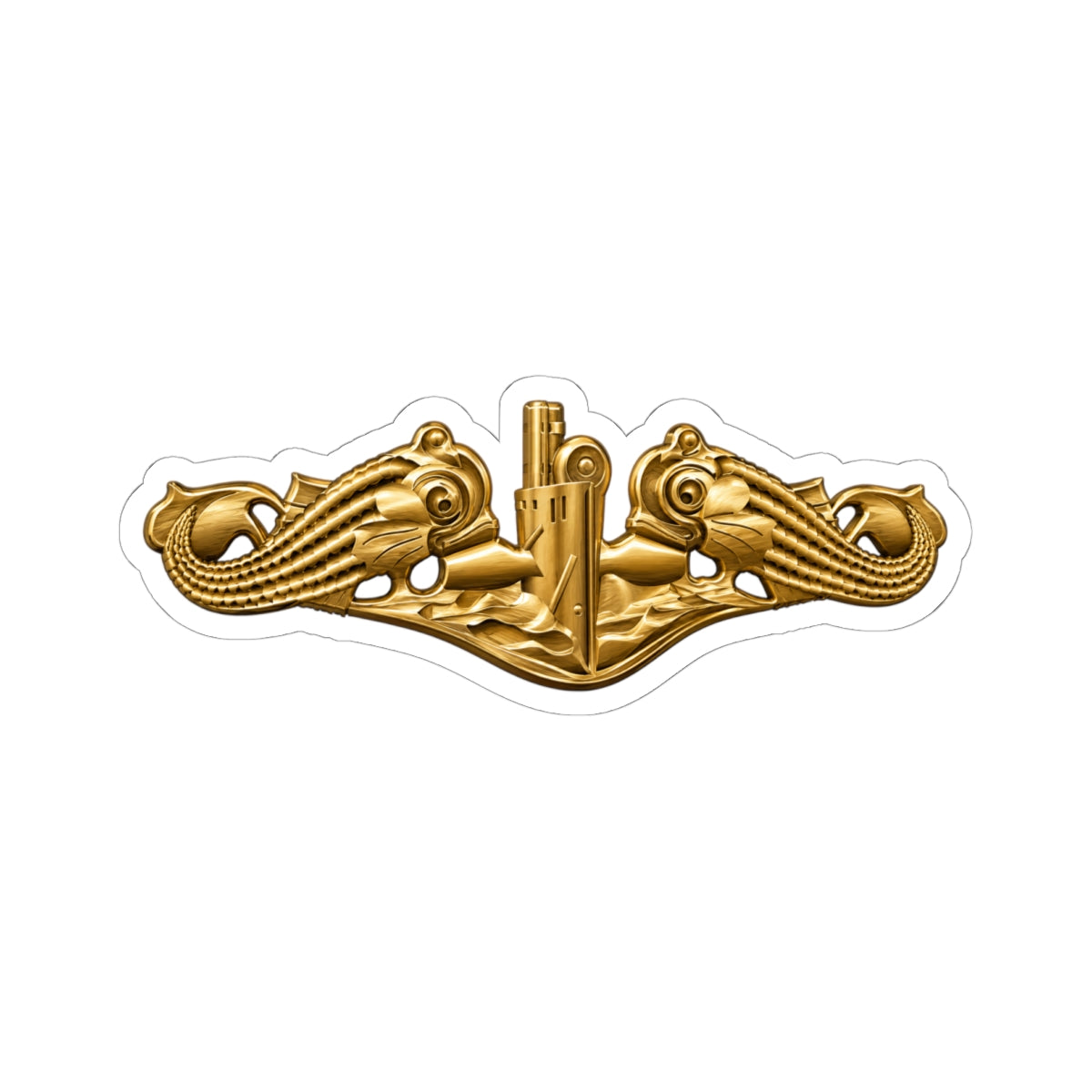 Kiss-Cut Stickers - Navy - Badge - Submarine Warfare wo txt - Officer - 3D - Enhanced