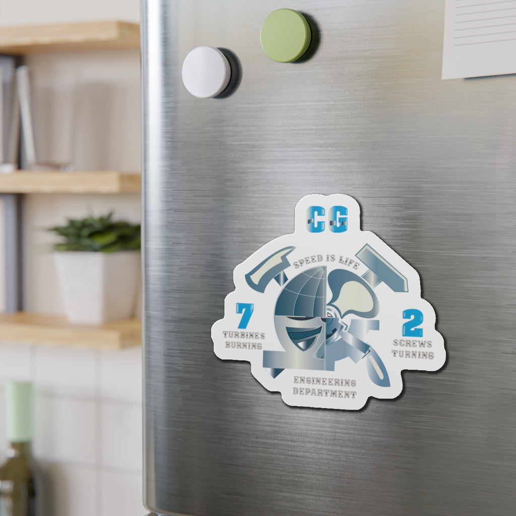 Die-Cut Magnet - Navy - CG 72 - Engineering Department